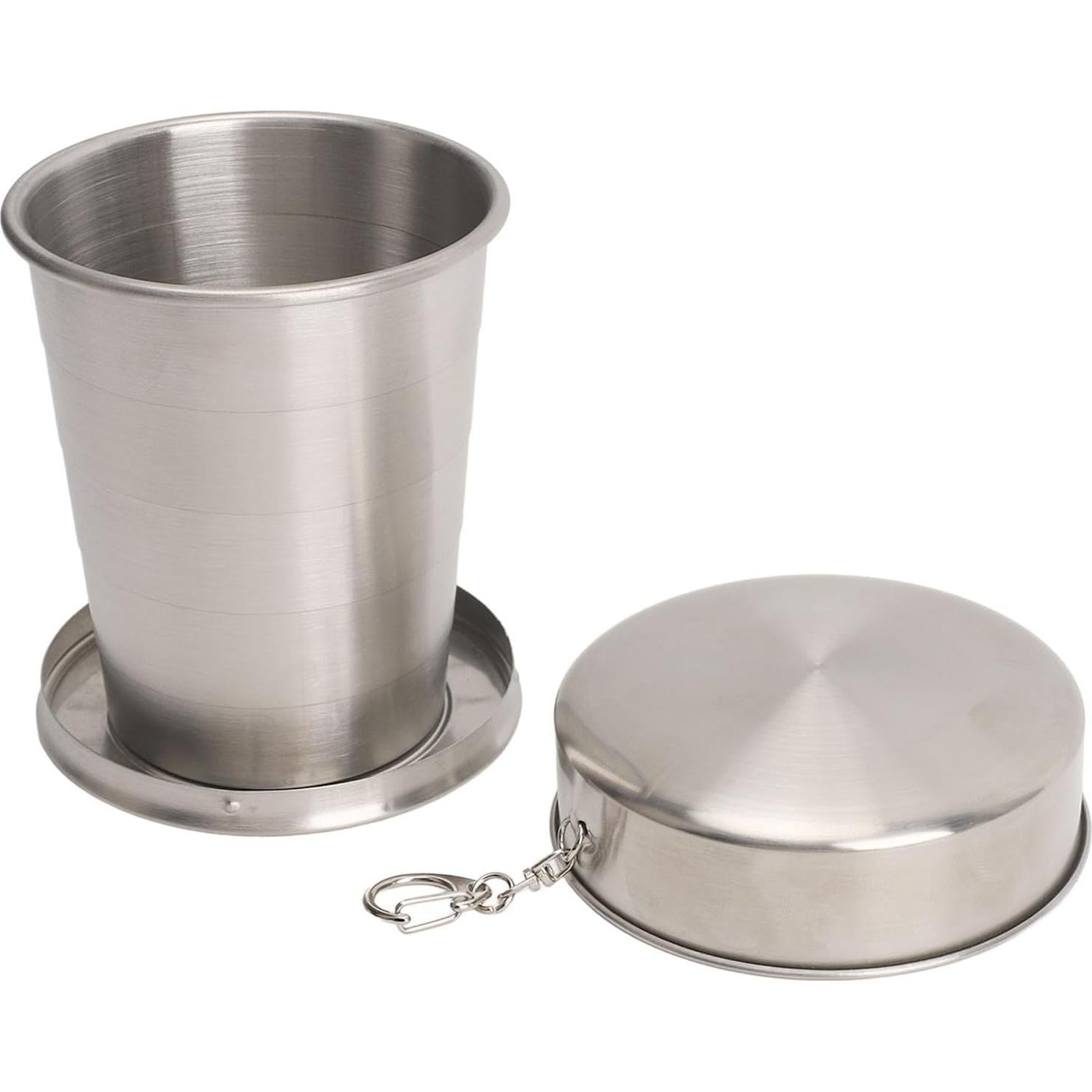 Taza Plegable de Acero Inoxidable Bewinner 450ML Camping