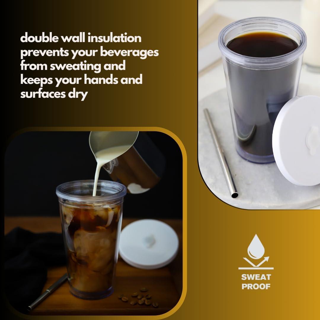 Taza de Café Helado Reutilizable SEFAONUR 16 Oz Aislada