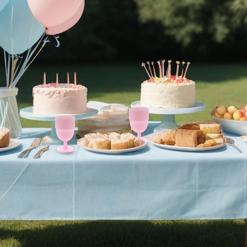 Vasos de Vino de Silicona Plegables TWZKXC 200ml Rosa