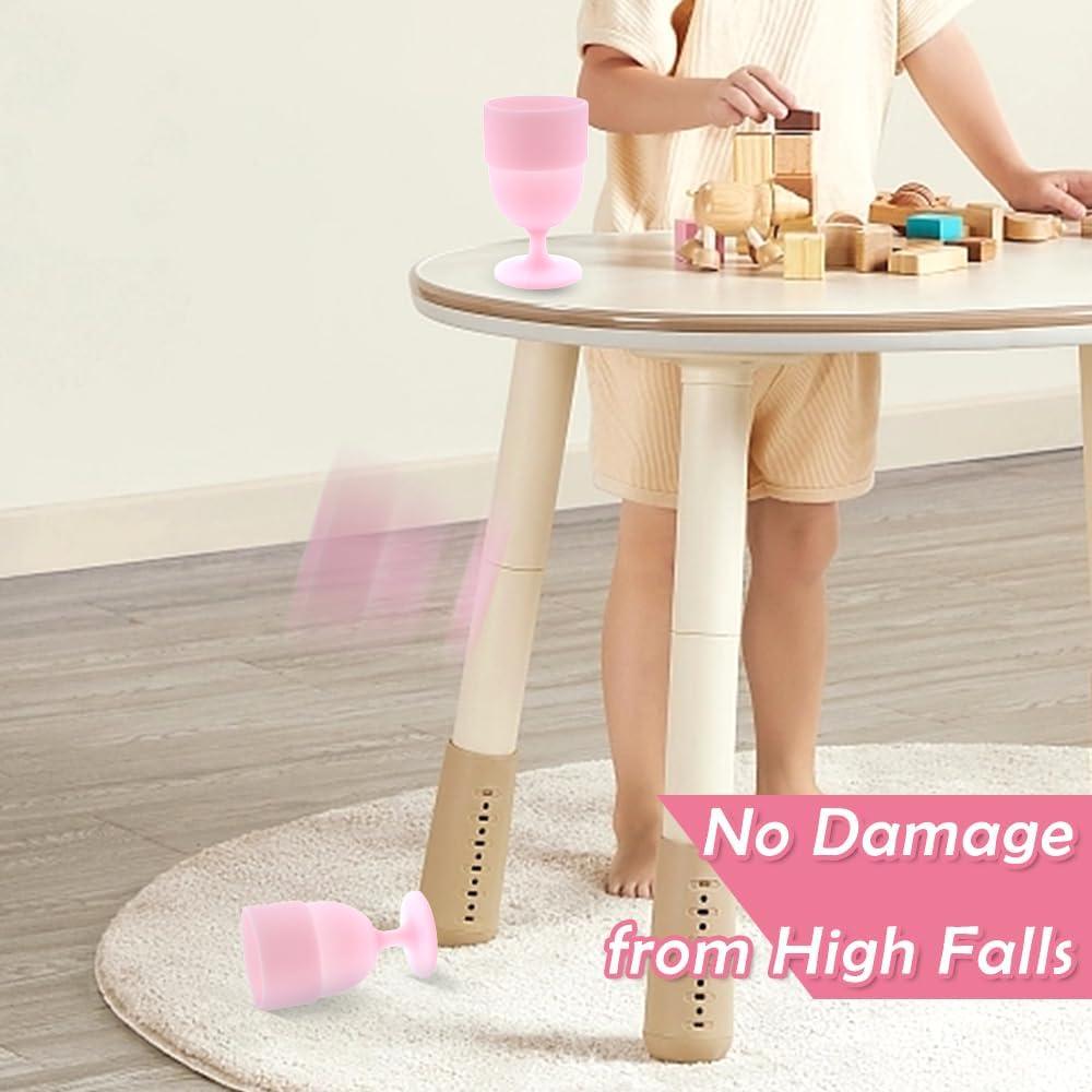 Vasos de Vino de Silicona Plegables TWZKXC 200ml Rosa