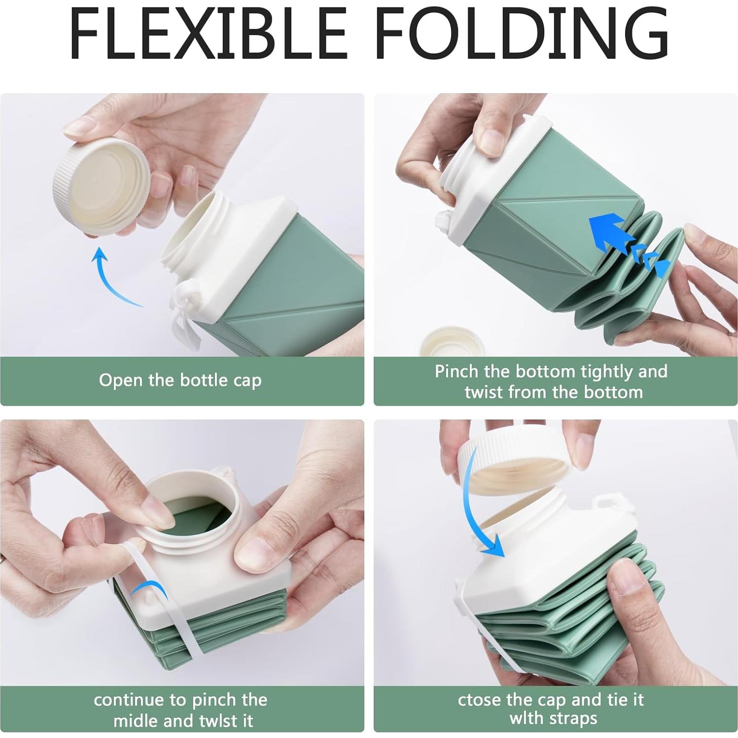 Botella de Agua Plegable Popdigito 720ml Ligera a Prueba de Fugas