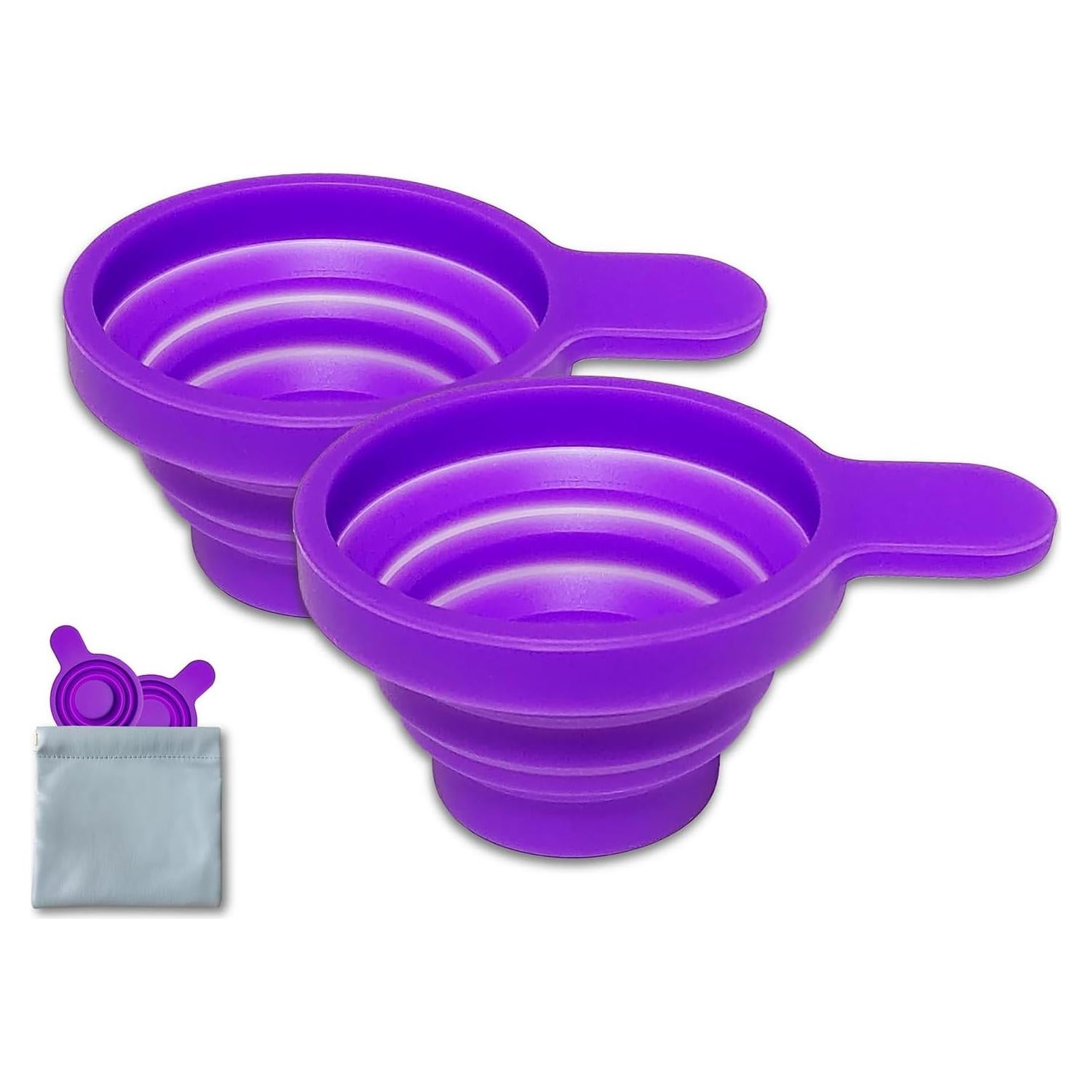 QMARK Collapsible Silicone Pee Cups for Ovulation and Pregnancy Tests, 2 Pack with Travel Case, Reusable