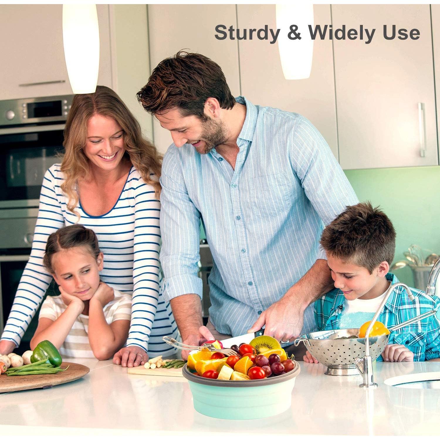 Bowl Colapsable ColorCoral 1200ml Silicona y Tenedor Acero