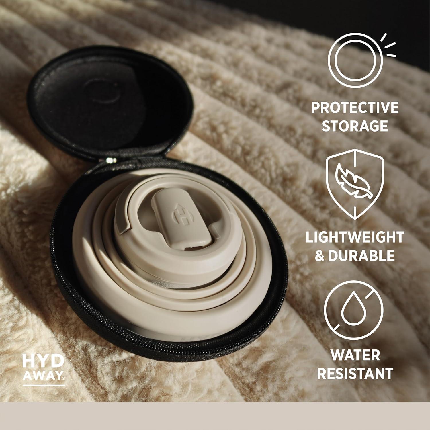 Funda de Viaje HYDAWAY para Botellas y Tazas Plegables - Resistente al Agua