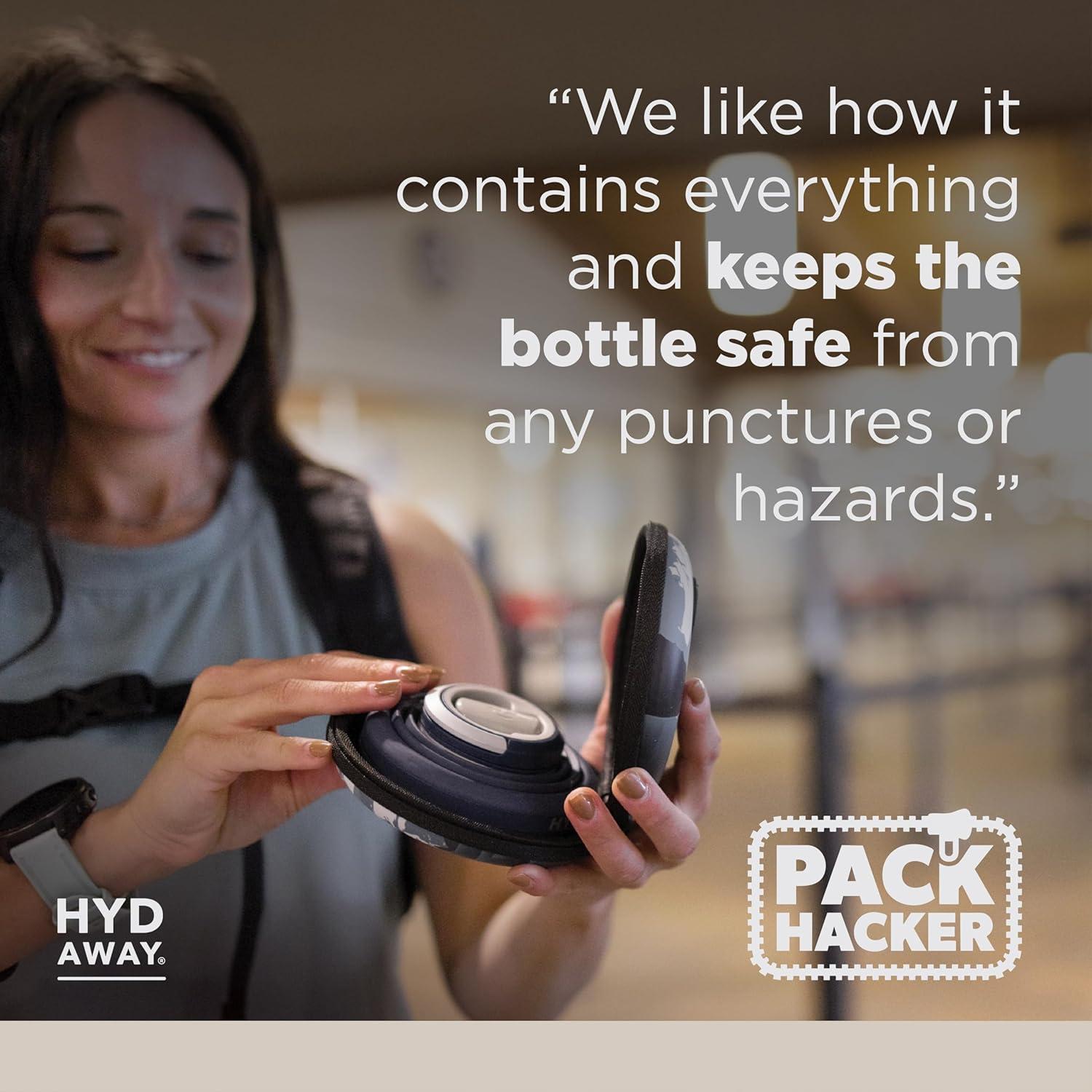 Funda de Viaje HYDAWAY para Botellas y Tazas Plegables - Resistente al Agua