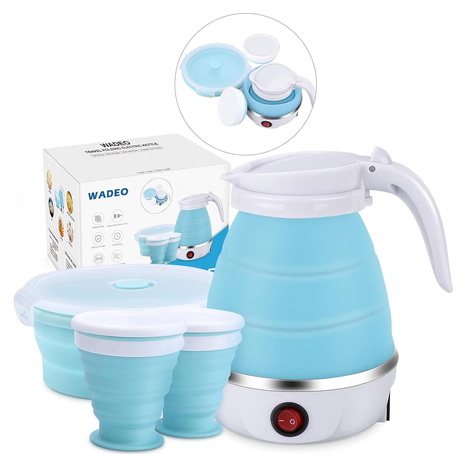 Hervidor Eléctrico Plegable WADEO 600ml 400W Azul