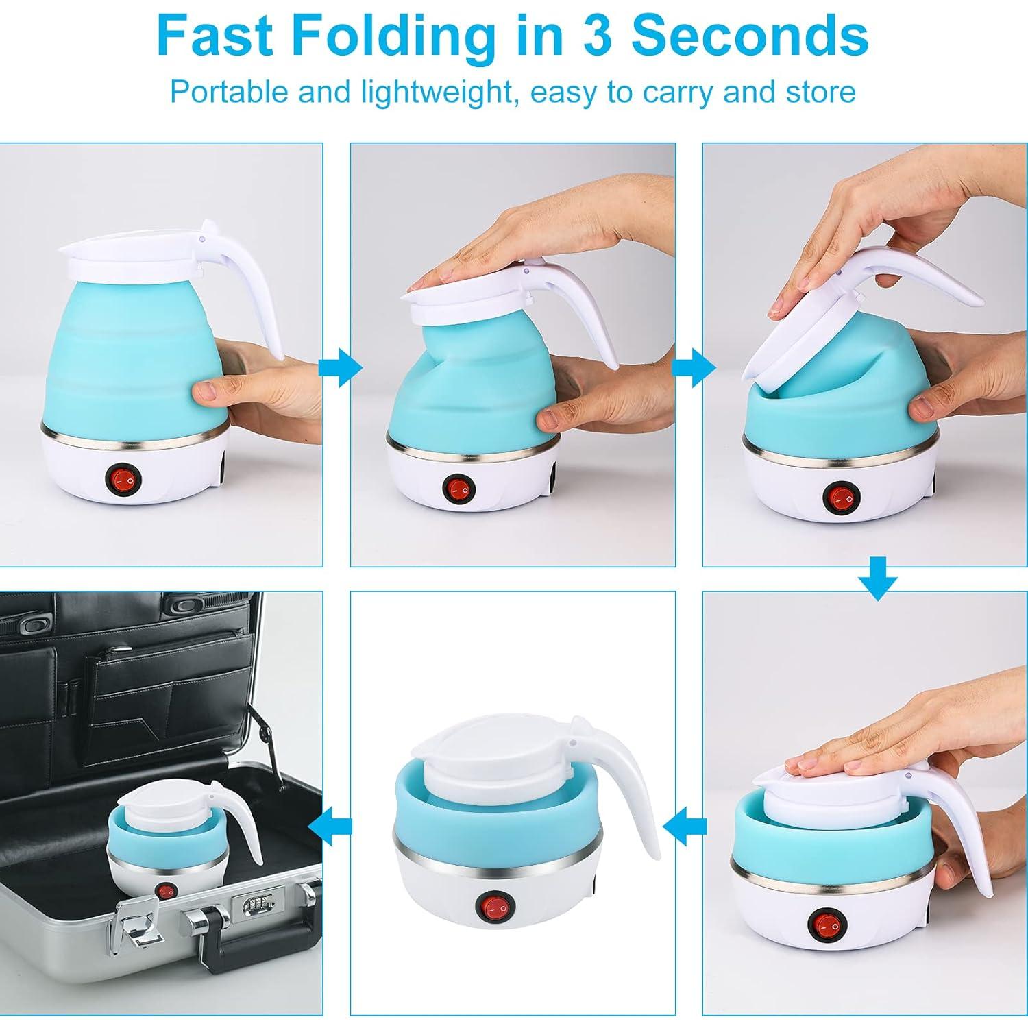 Hervidor Eléctrico Plegable WADEO 600ml 400W Azul