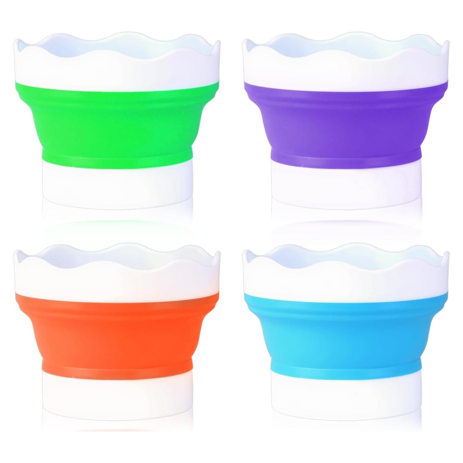 4 Tazas de Pintura Plegables Koceci de Silicona 9.5cm