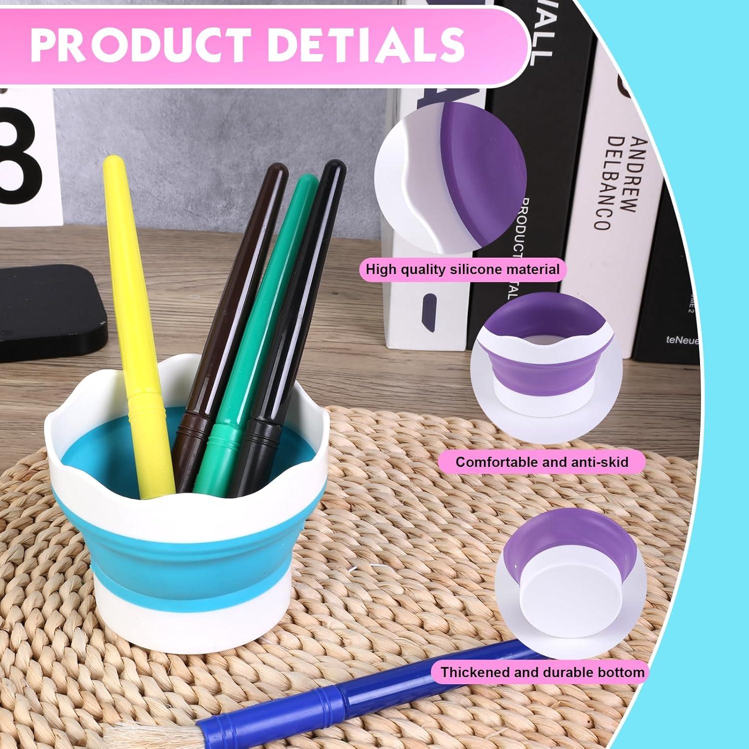 4 Tazas de Pintura Plegables Koceci de Silicona 9.5cm