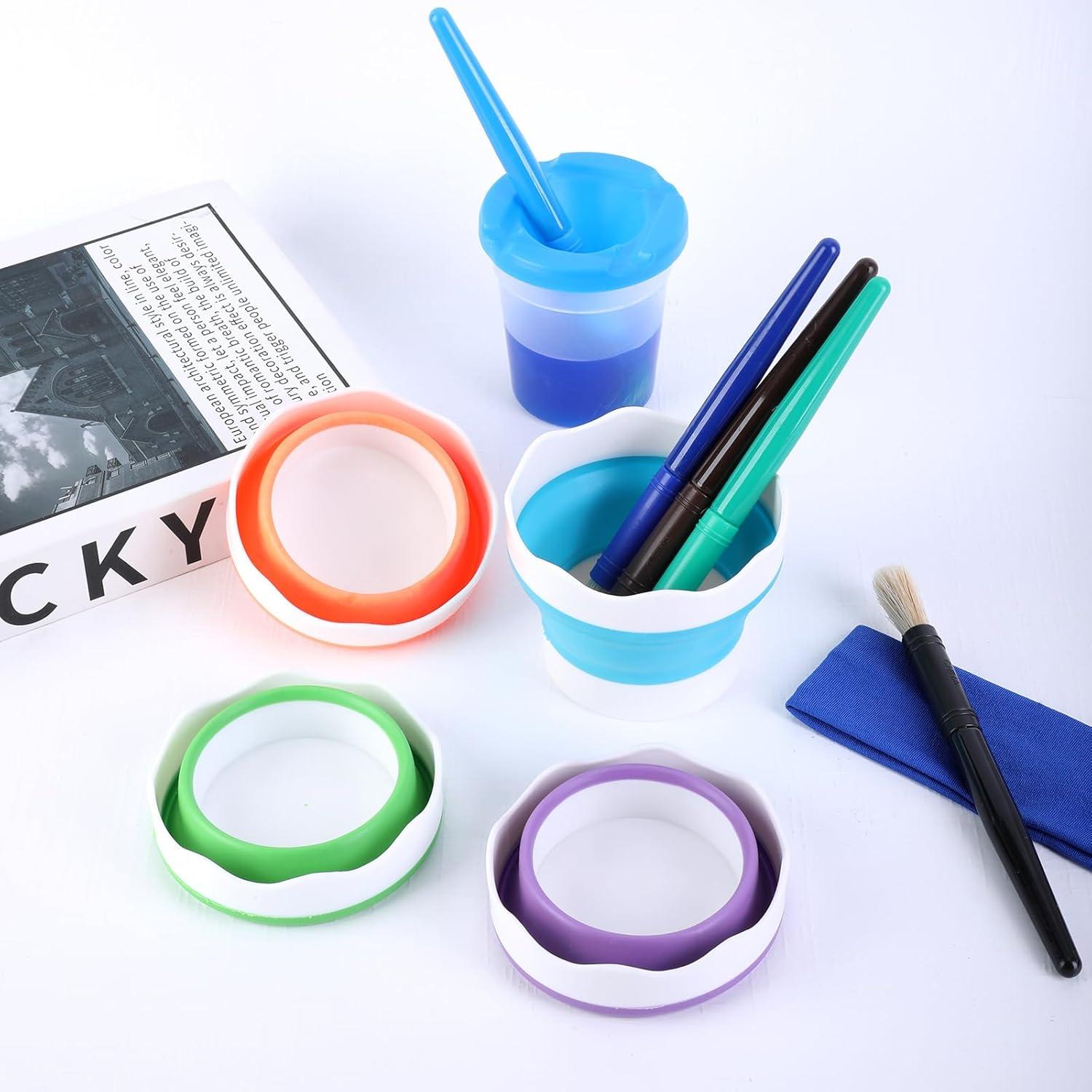 4 Tazas de Pintura Plegables Koceci de Silicona 9.5cm