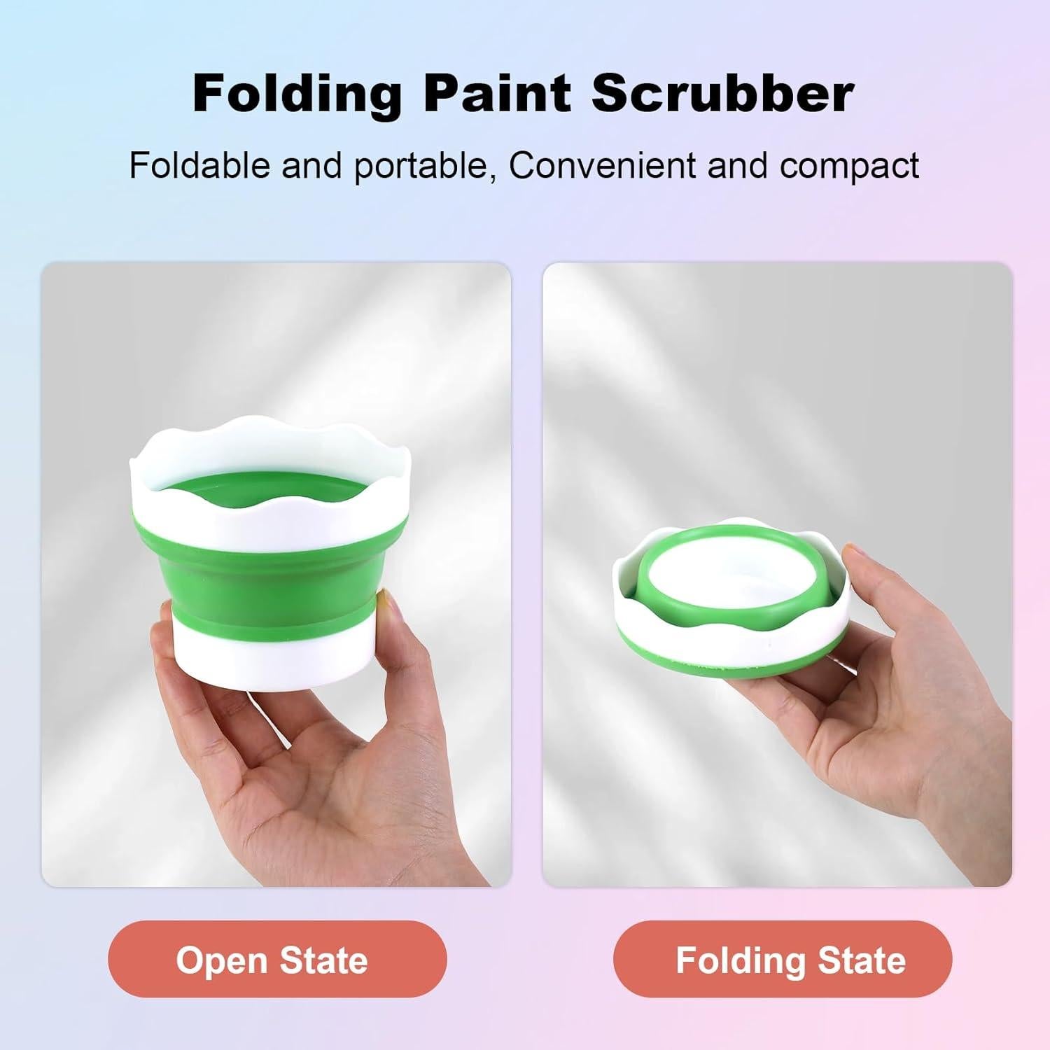 4 Tazas de Pintura Plegables Koceci de Silicona 9.5cm