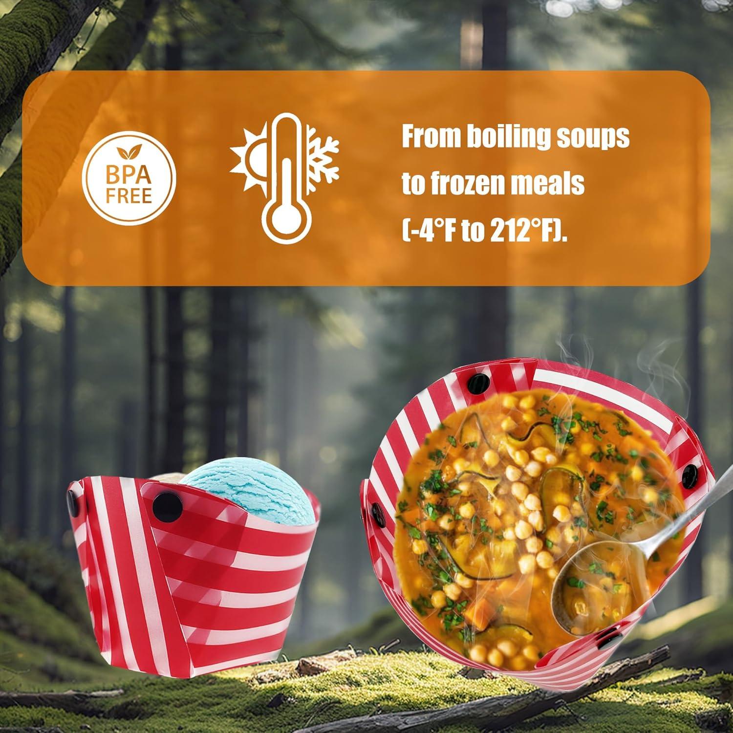 Set de Tazones Plegables CretFine para Camping 4 Piezas