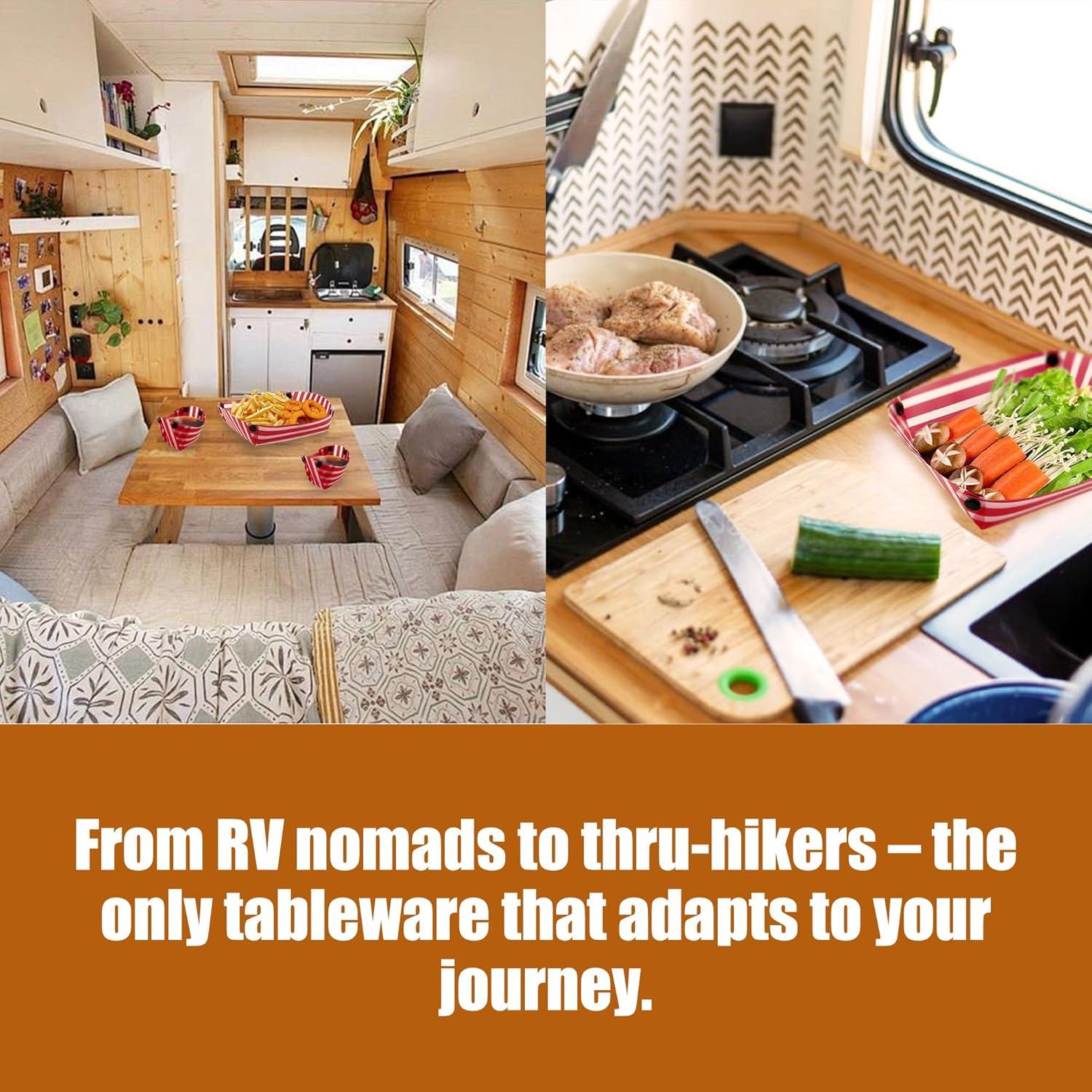 Set de Tazones Plegables CretFine para Camping 4 Piezas