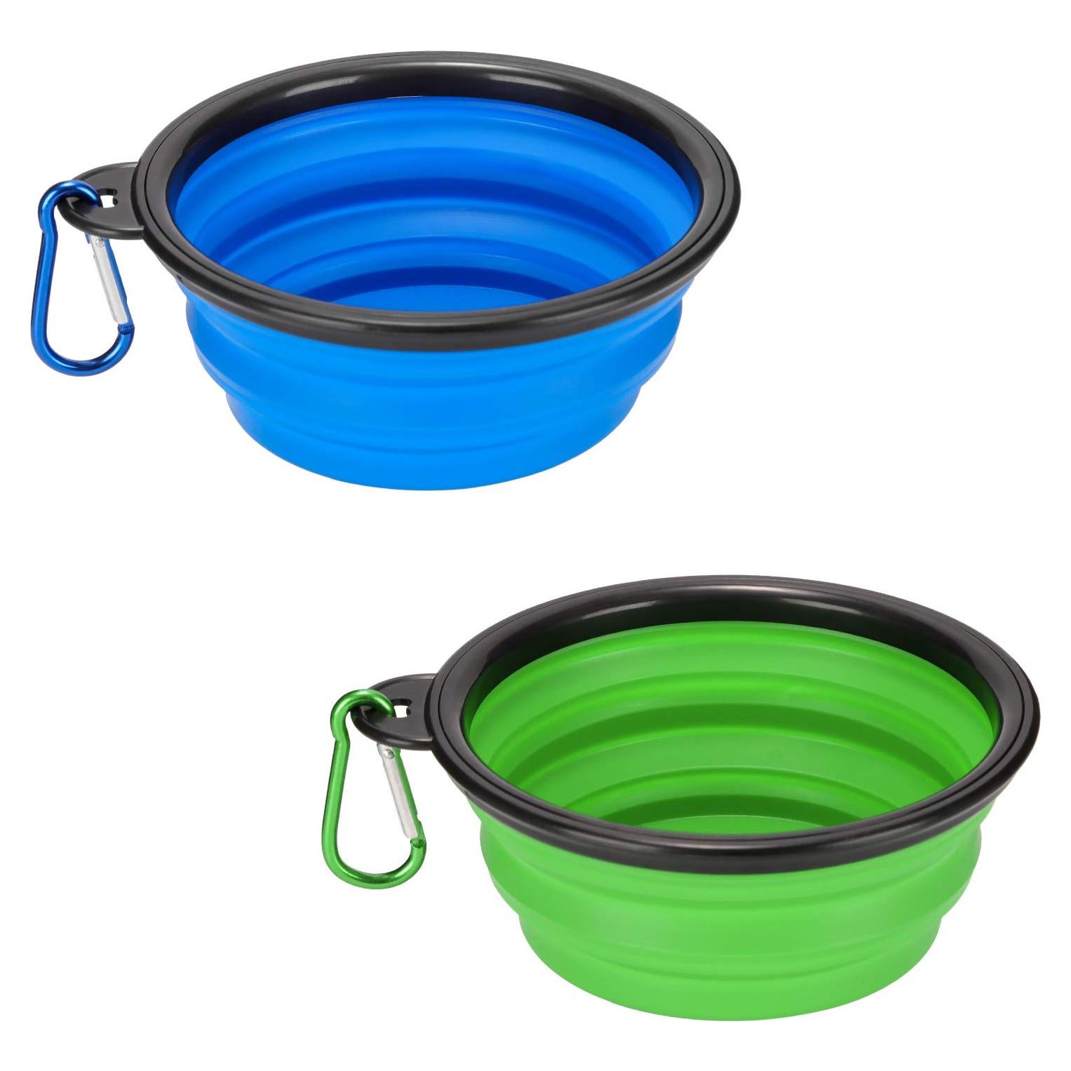 Paquete de 2 tazones colapsables Emoly para perros y gatos 355 ml