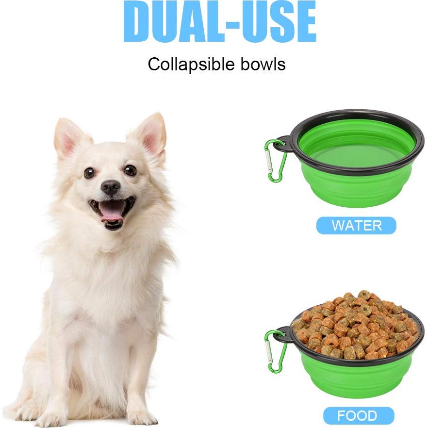 Paquete de 2 tazones colapsables Emoly para perros y gatos 355 ml