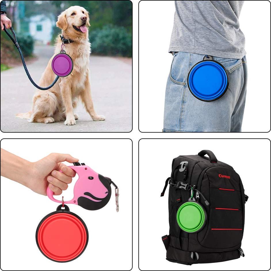 Paquete de 2 tazones colapsables Emoly para perros y gatos 355 ml