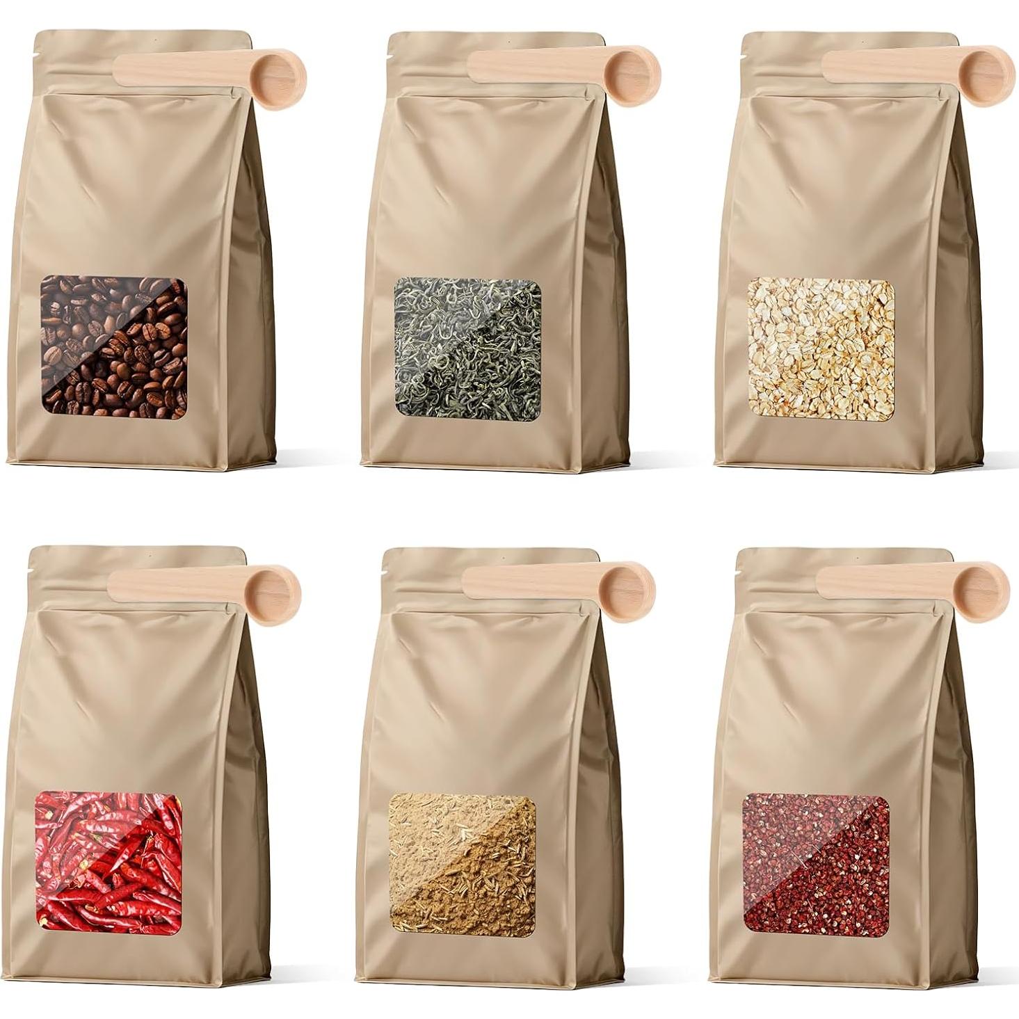 Set de 12 Cucharas de Madera con Clip Sello para Café