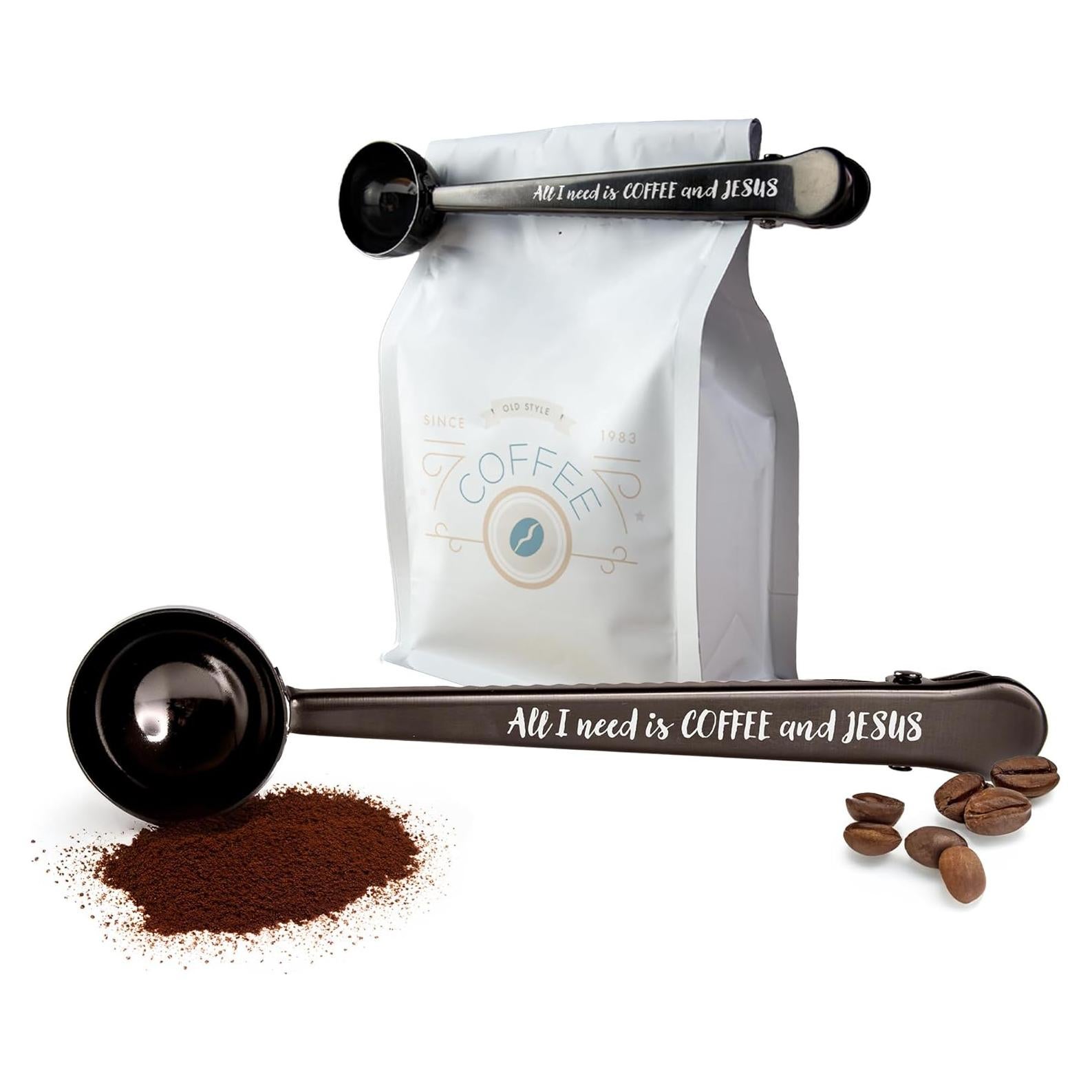 Cucharón de Café con Clip Logos Trading Post - Acero Inoxidable