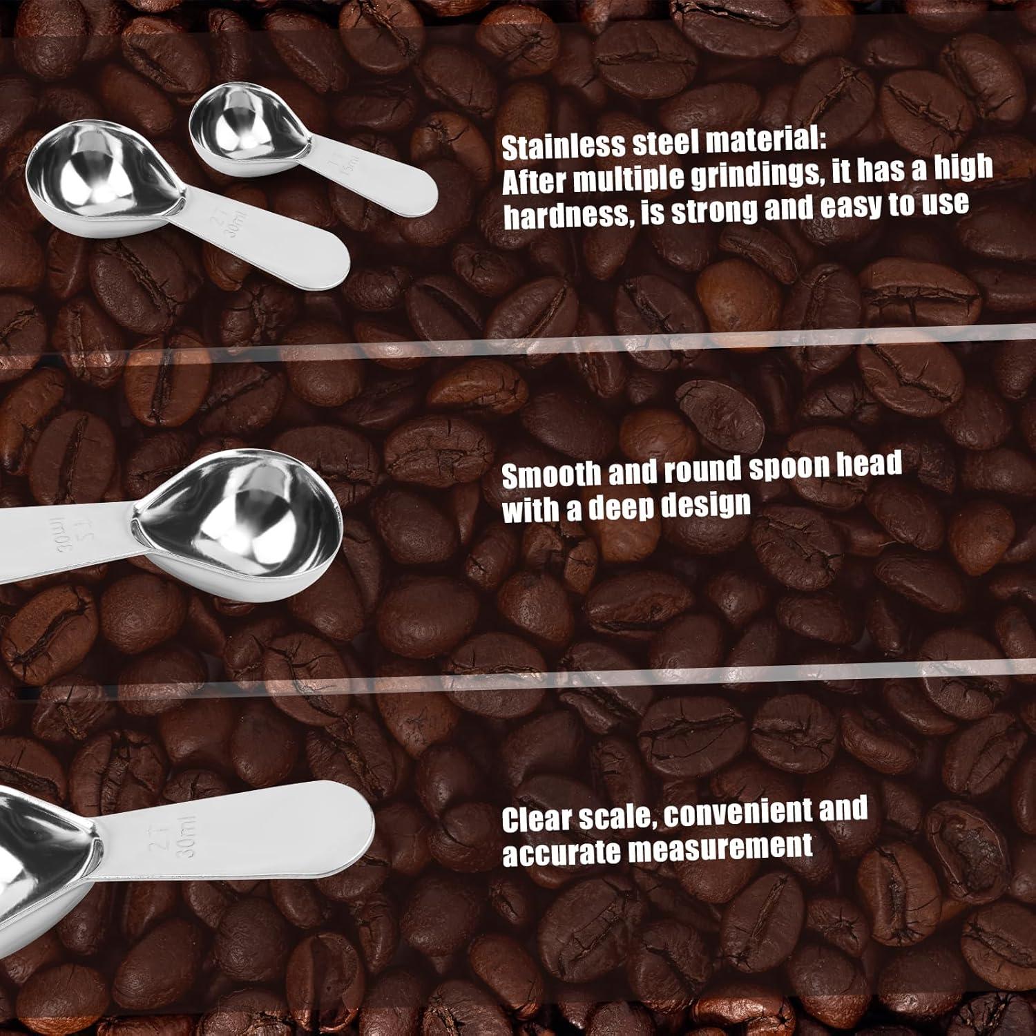 Cucharas medidoras de café 15ml y 30ml BOXOB acero inoxidable