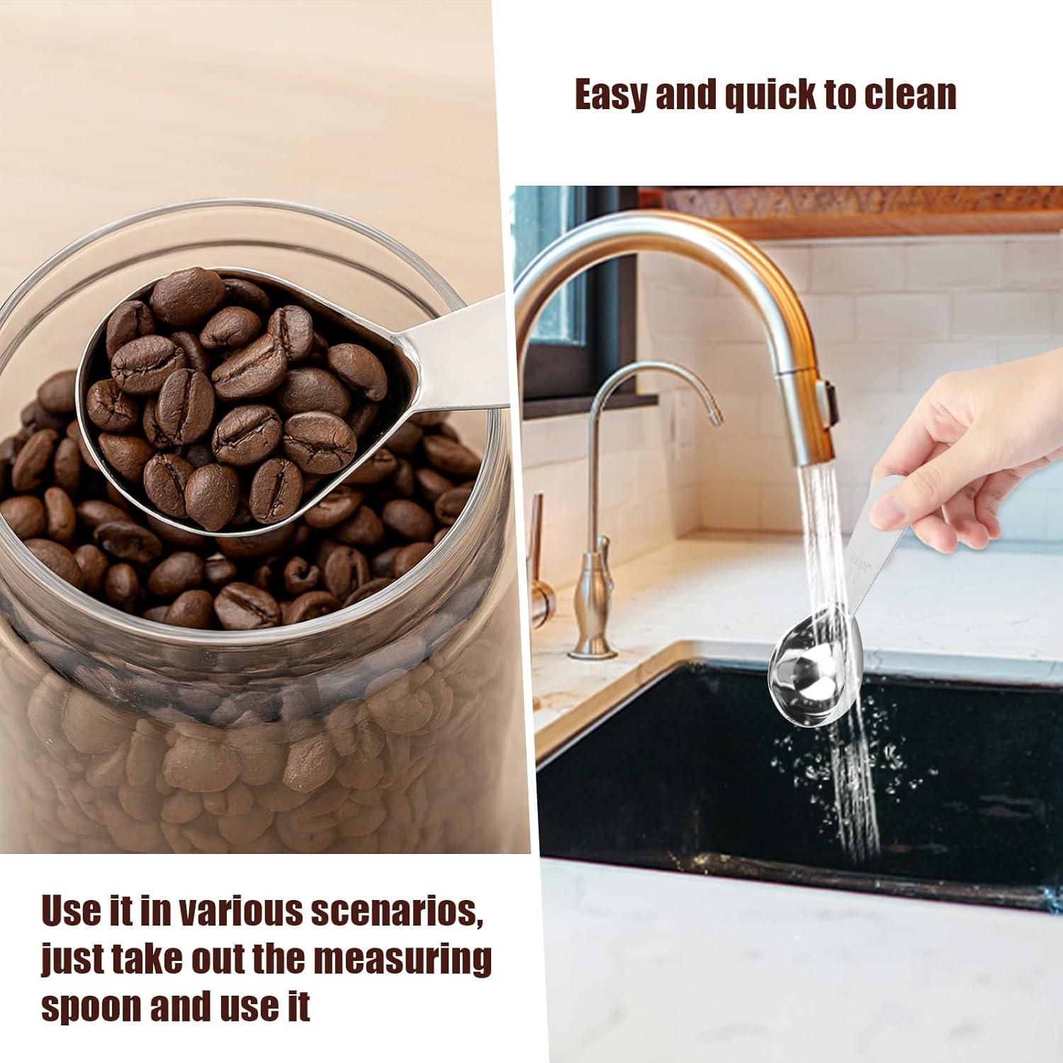 Cucharas medidoras de café 15ml y 30ml BOXOB acero inoxidable