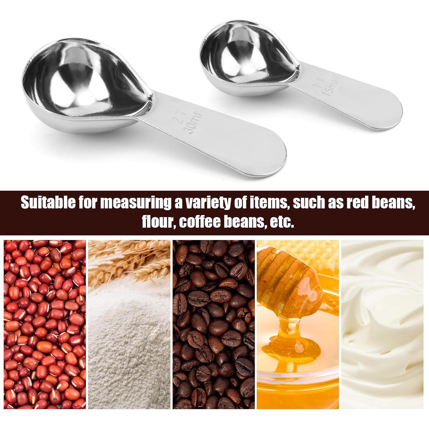 Cucharas medidoras de café 15ml y 30ml BOXOB acero inoxidable
