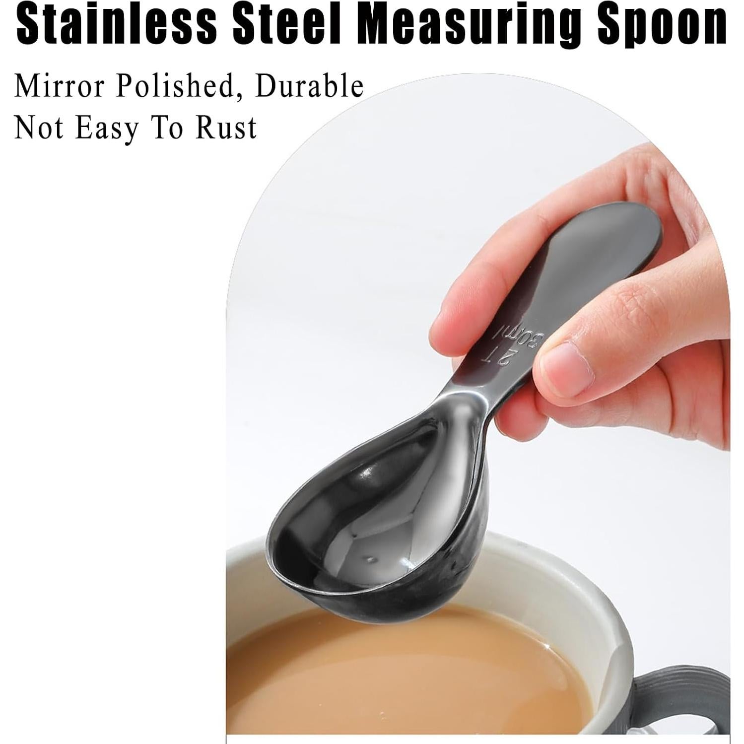 Cuchara Medidora de Café Zinmilin 30ml Acero Inoxidable Negro