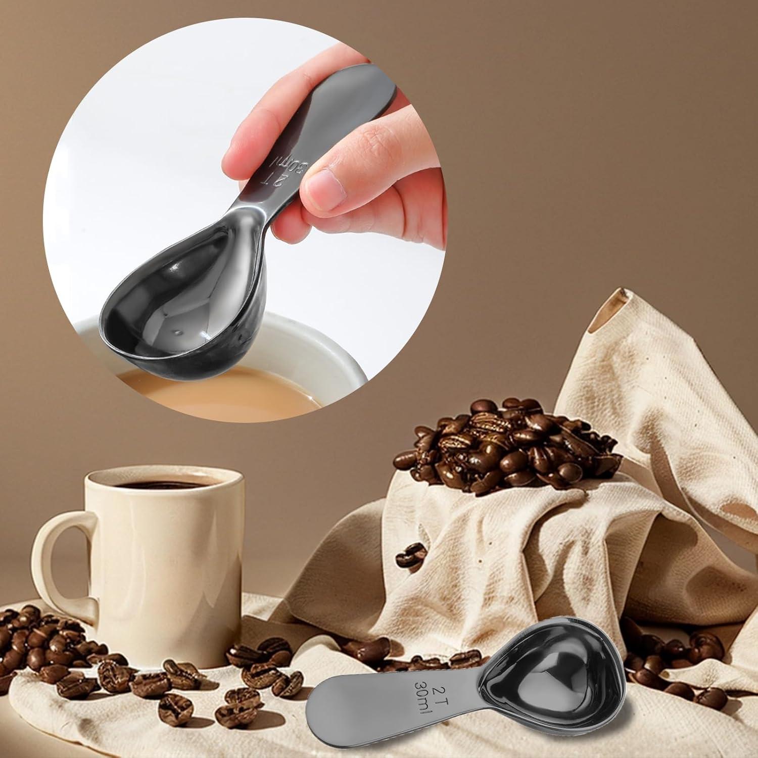 Cuchara Medidora de Café Zinmilin 30ml Acero Inoxidable Negro