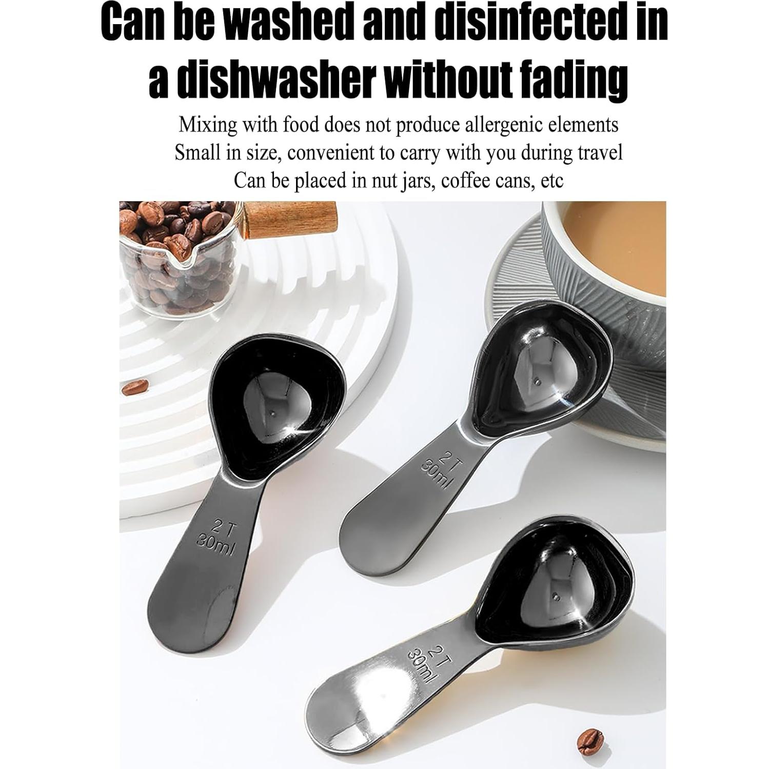 Cuchara Medidora de Café Zinmilin 30ml Acero Inoxidable Negro