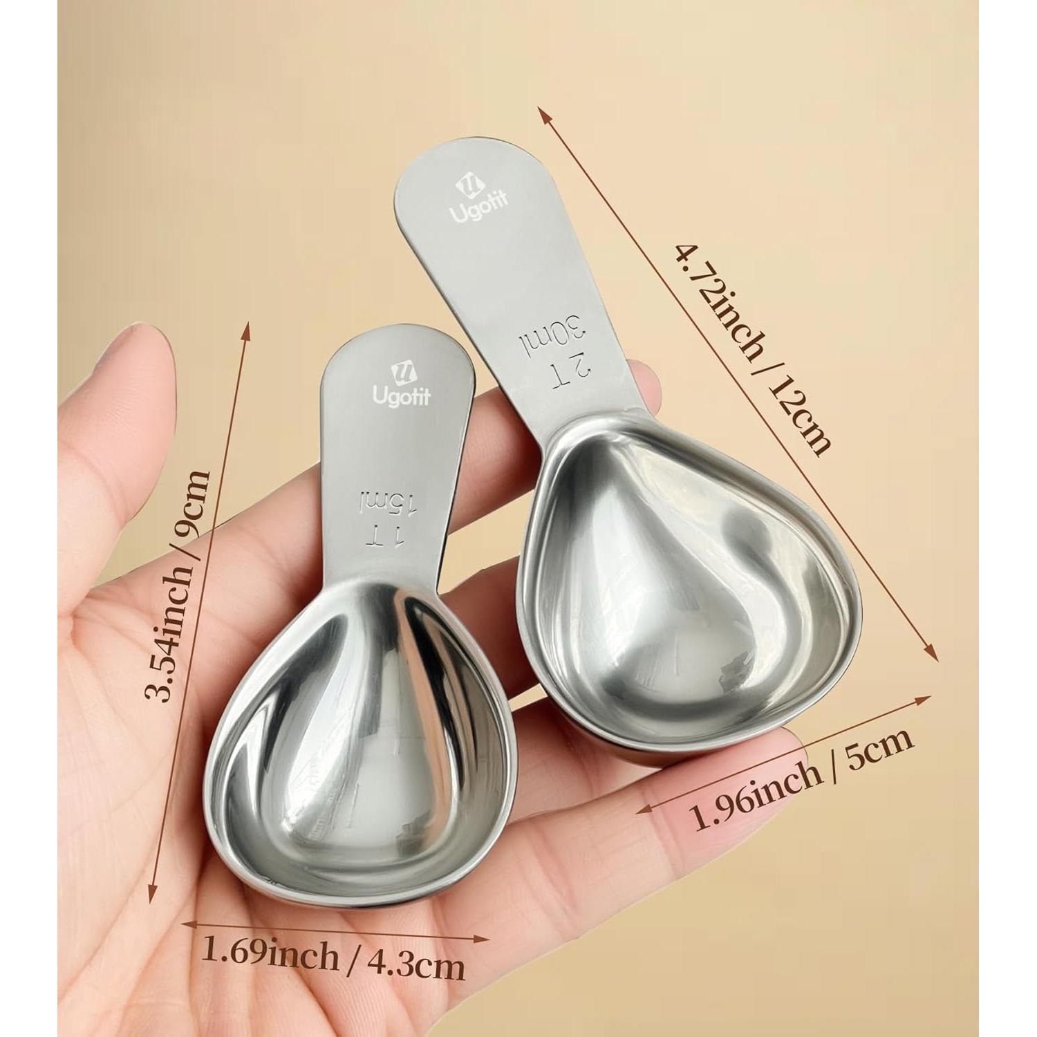 Juego de Cucharas Medidoras Ugotit de Acero Inoxidable 2 Cucharadas