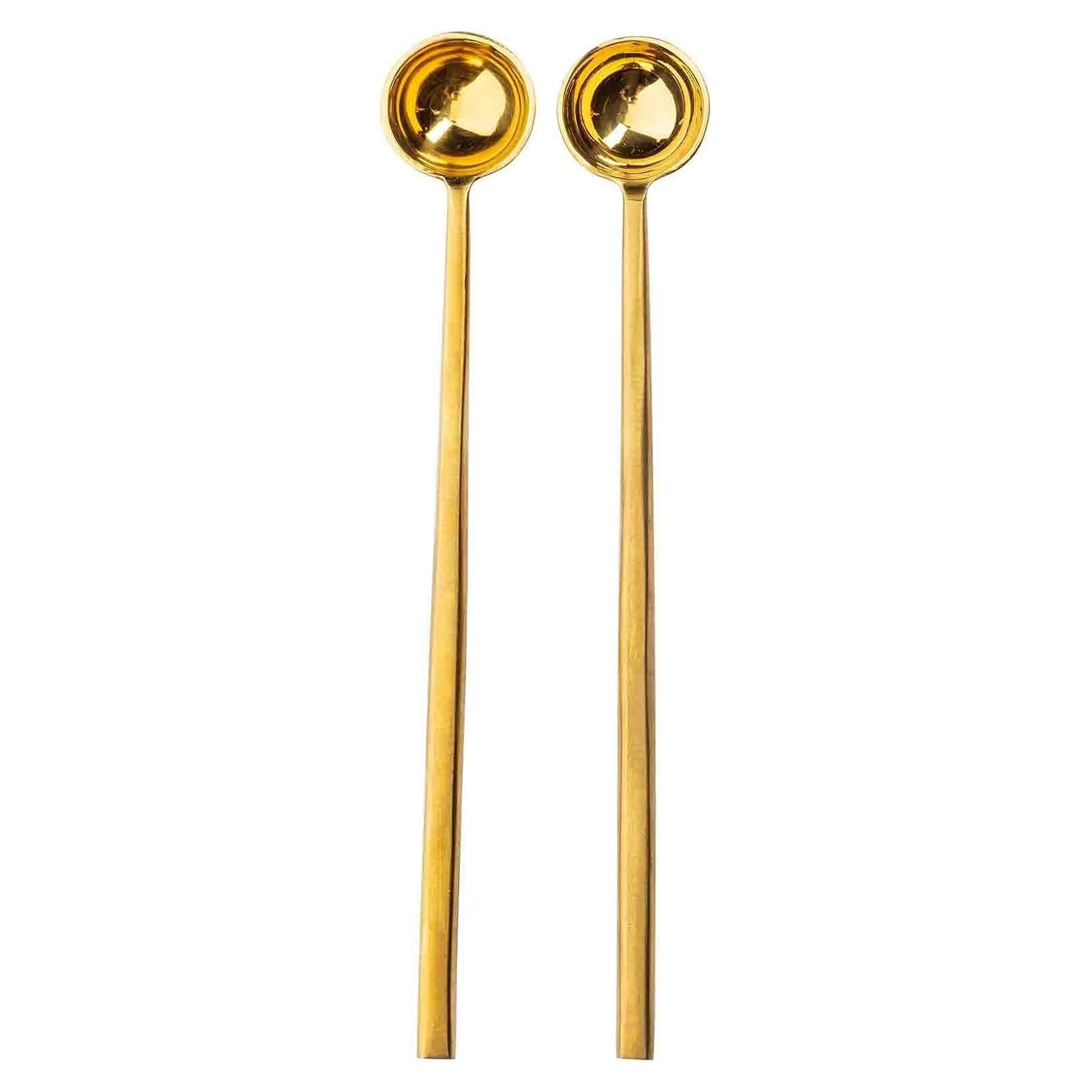 Juego de cucharas medidoras doradas TableCraft 12580 - 2 unidades de acero inoxidable