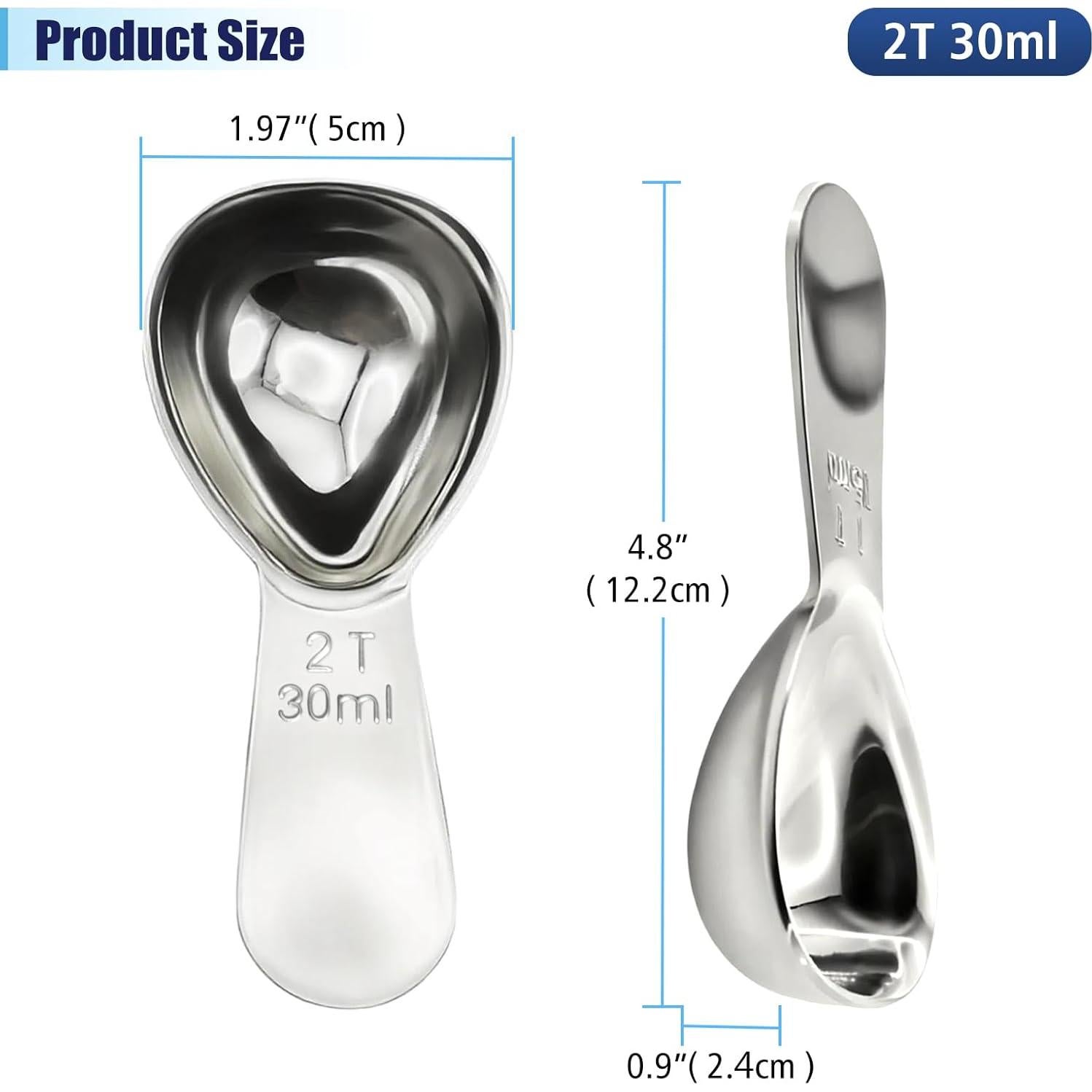 Cucharas Medidoras de Acero Inoxidable Rovella 30ml - 2 Pcs