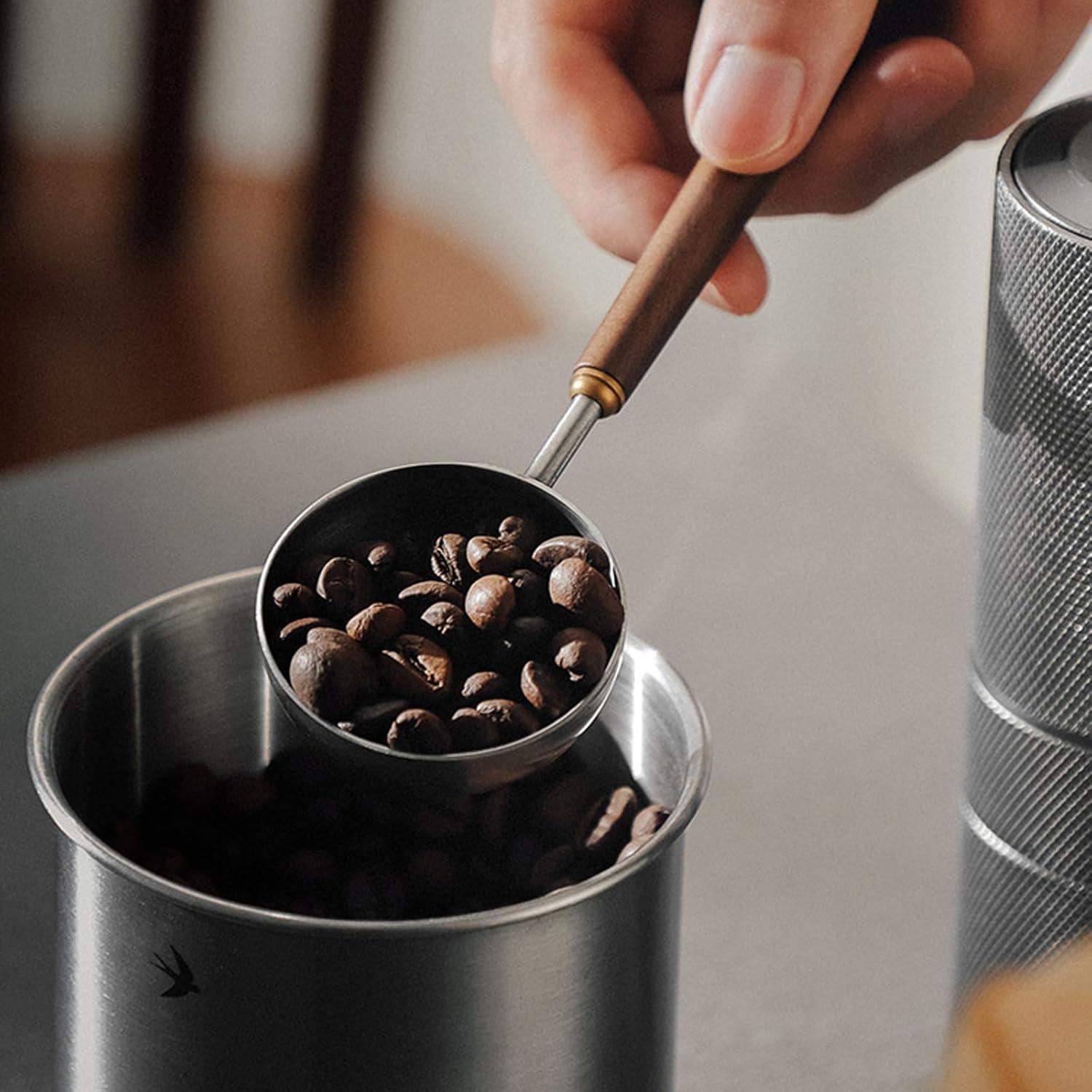 Cuchara de Café Gonzone Acero Inoxidable con Mango de Nogal 5g