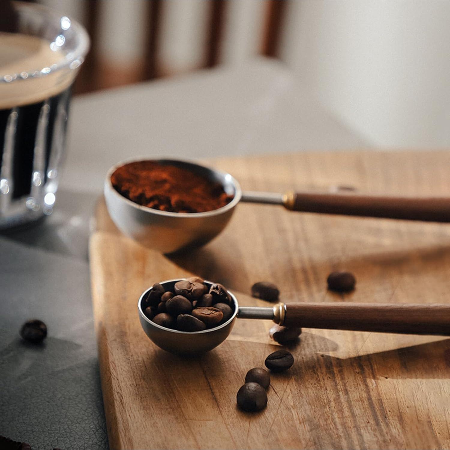 Cuchara de Café Gonzone Acero Inoxidable con Mango de Nogal 5g