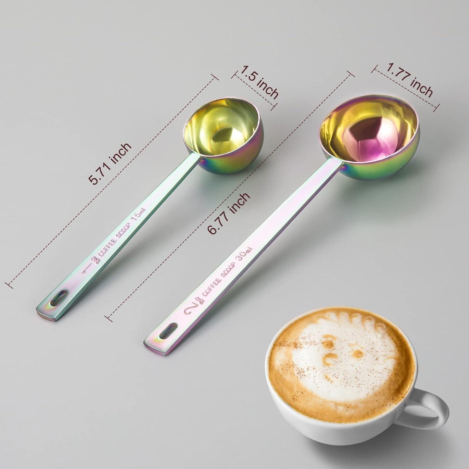 Juego de cucharas medidoras de café Safring, acero inoxidable, 2 piezas