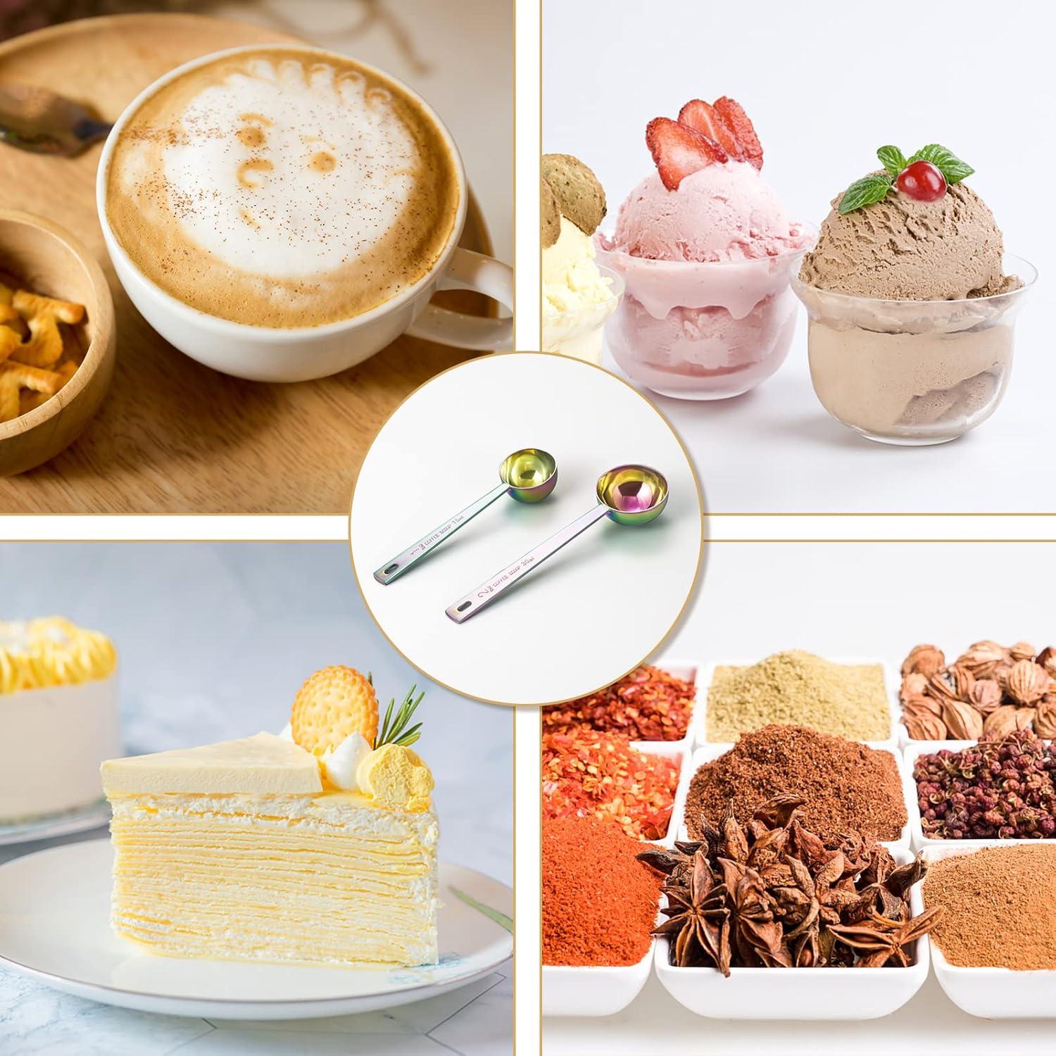 Juego de cucharas medidoras de café Safring, acero inoxidable, 2 piezas