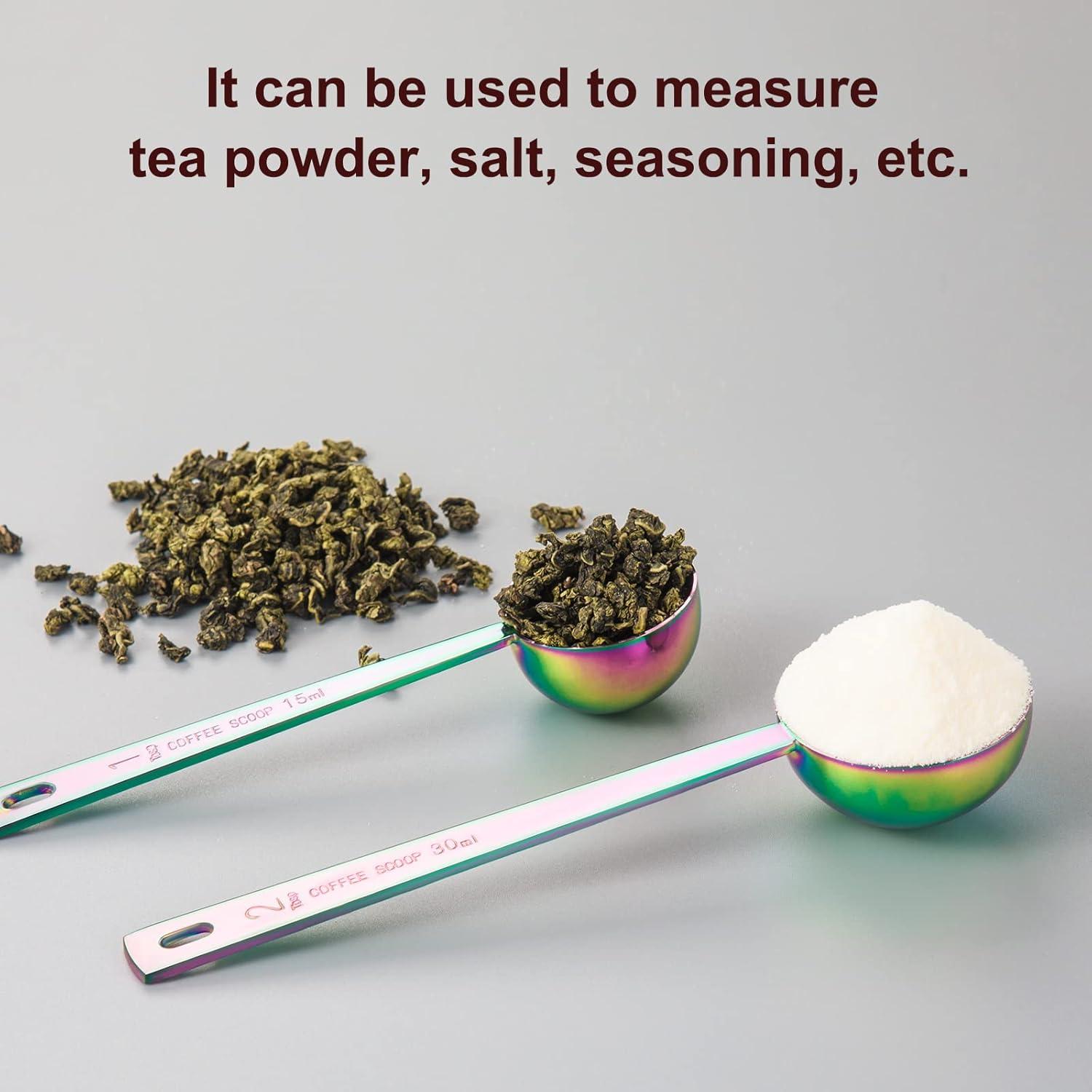 Juego de cucharas medidoras de café Safring, acero inoxidable, 2 piezas