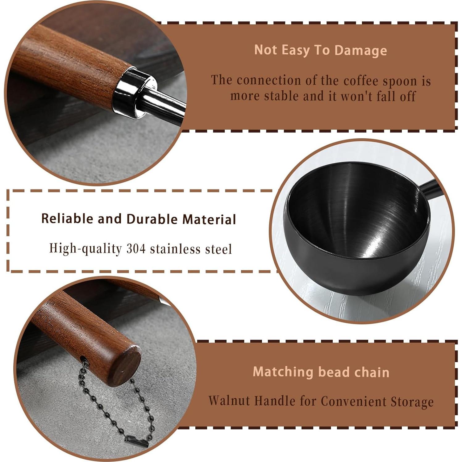 Cucharas Medidoras de Café Vintage Riqwm Iro 30ml 2 Pcs