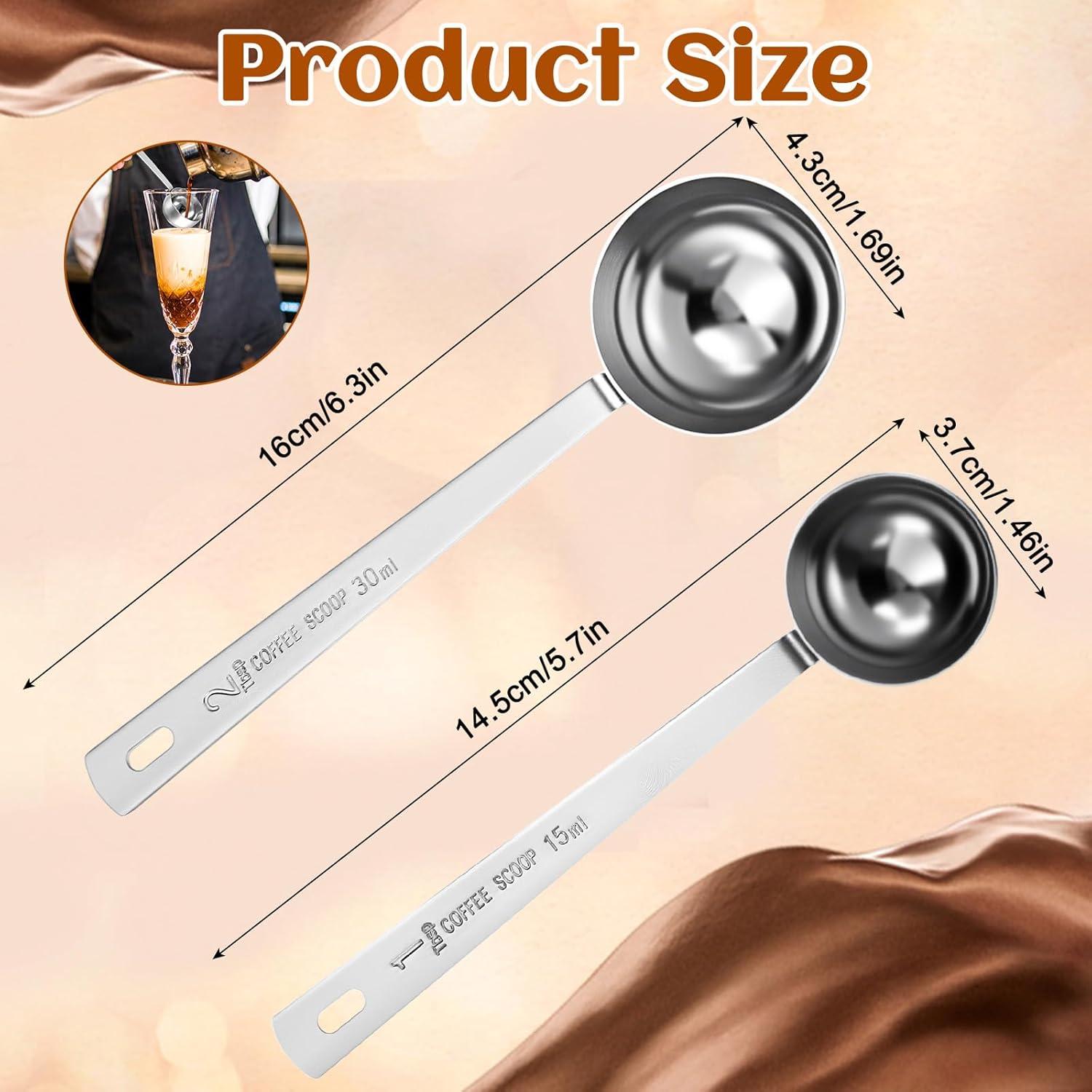 Juego de 2 Cucharas Medidoras de Acero Inoxidable MBAIYO 15ml 30ml