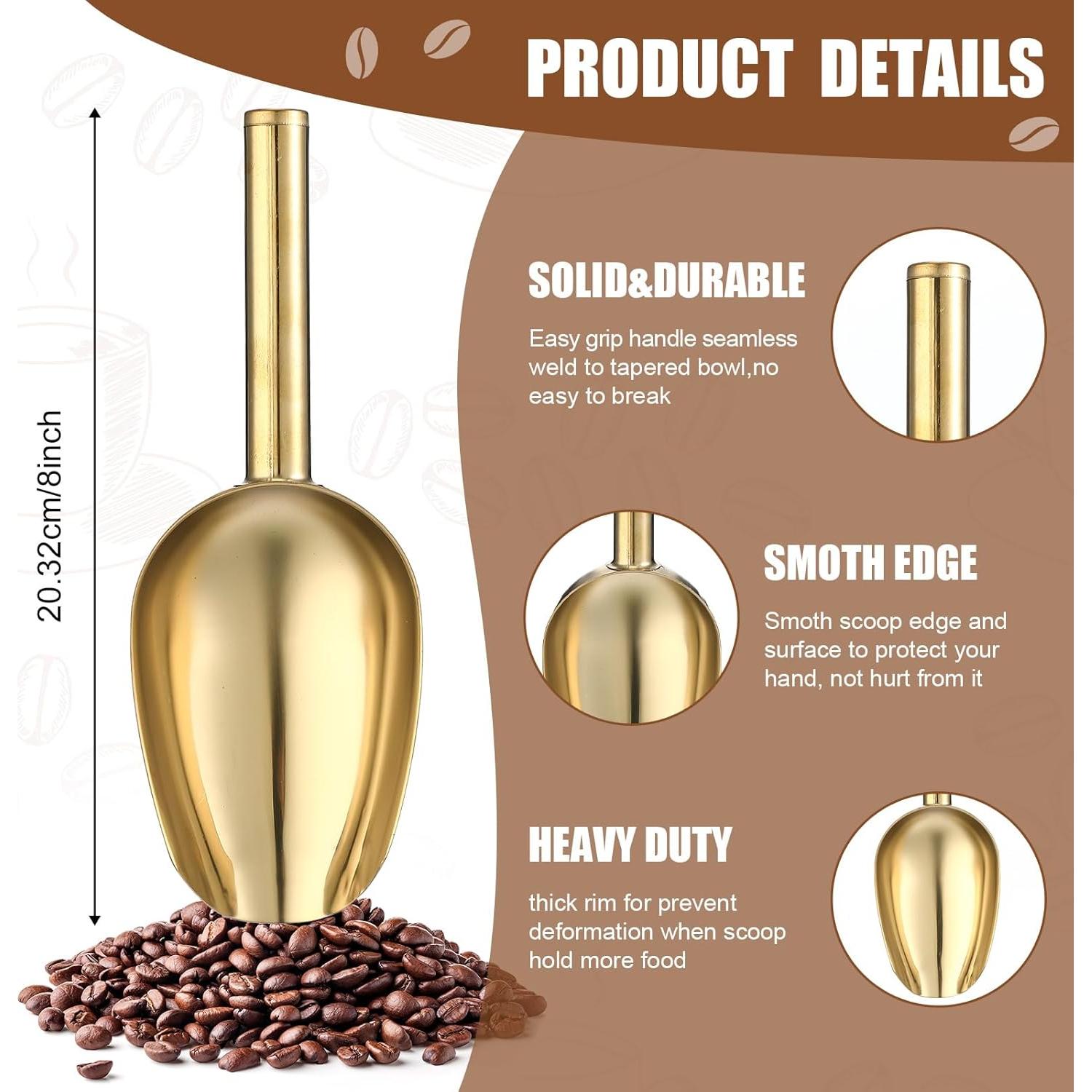 Juego de 4 Piezas Pinzas y Cucharas de Hielo Sieral Oro