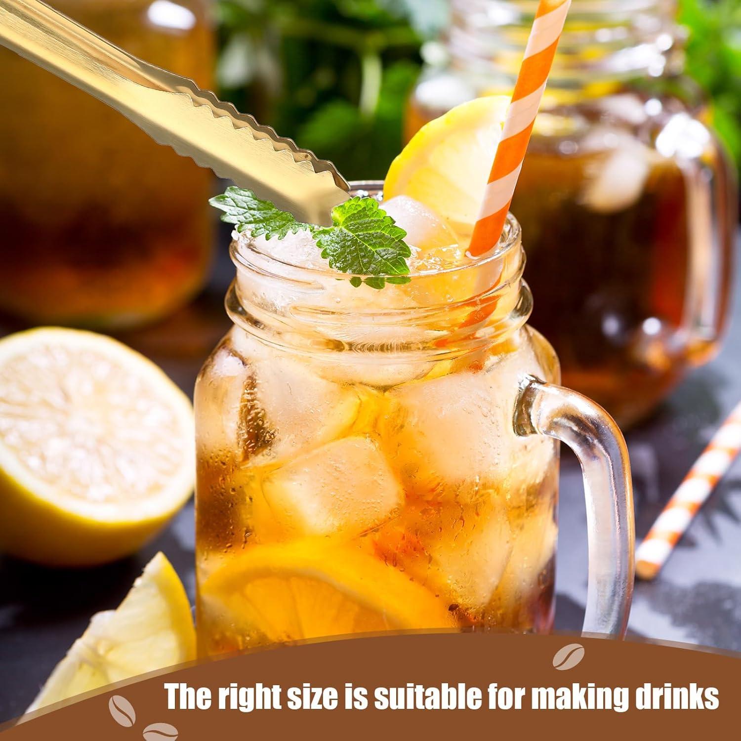 Juego de 4 Piezas Pinzas y Cucharas de Hielo Sieral Oro