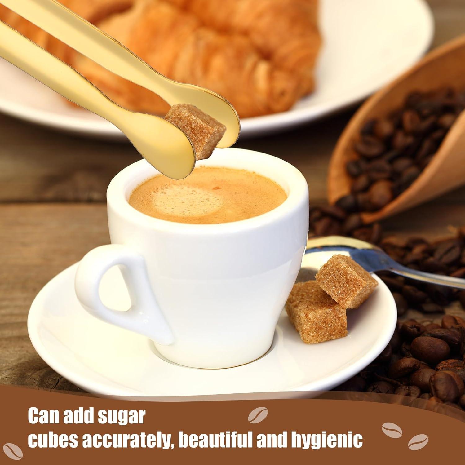 Juego de 4 Piezas Pinzas y Cucharas de Hielo Sieral Oro