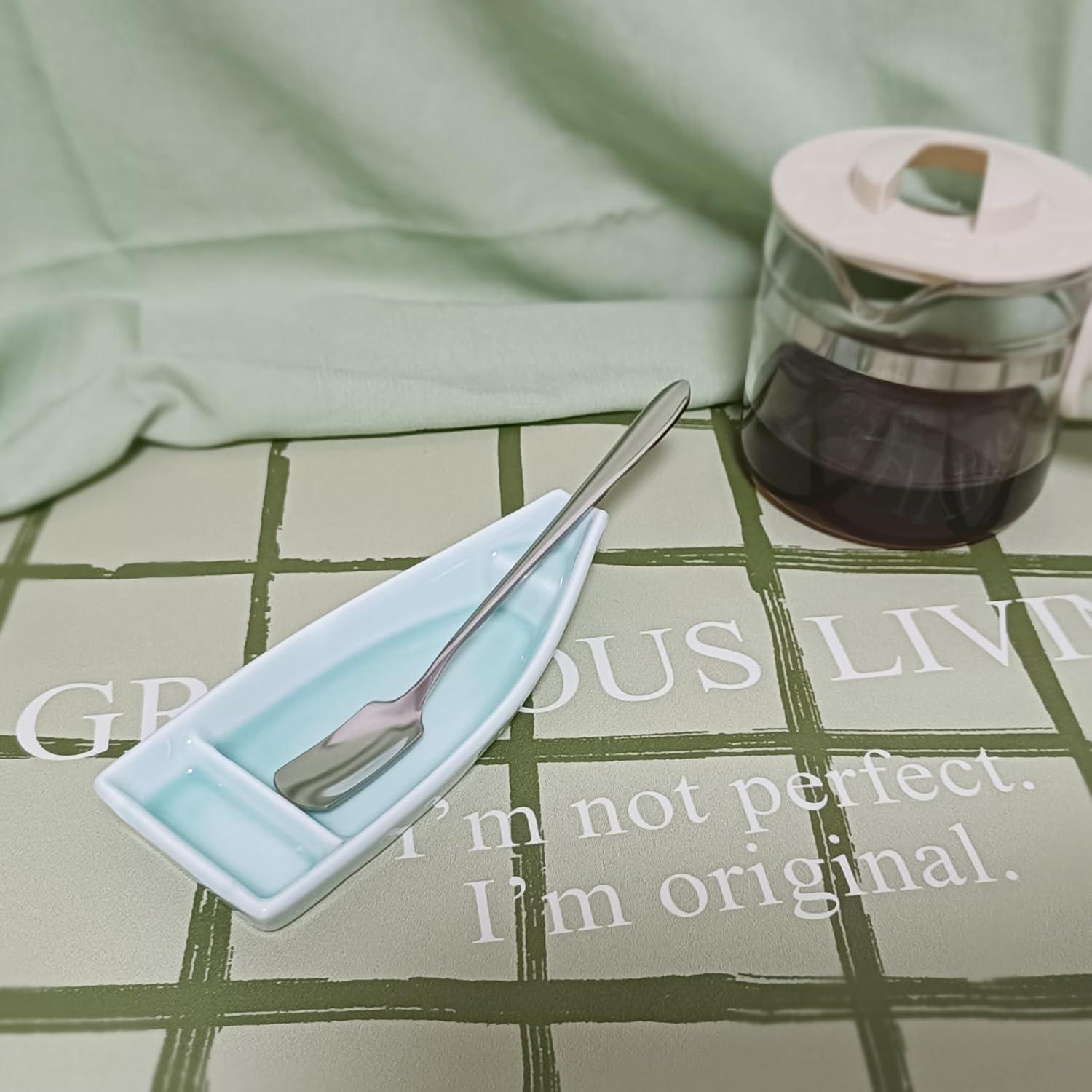 Juego de Cuchara y Soporte de Caf&eacute; TOPYOKK Barco Turquesa