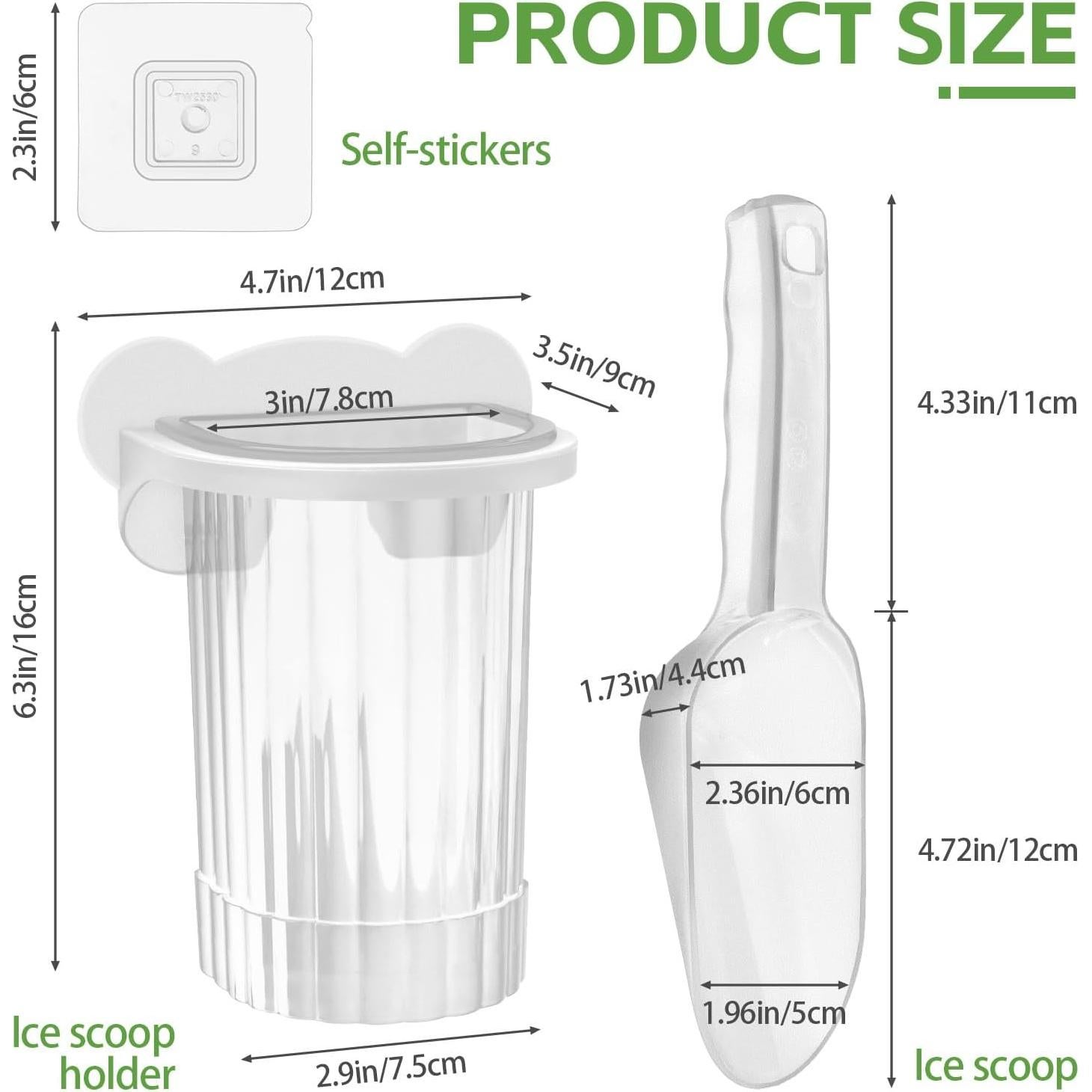 Cuchara de Hielo con Soporte Yitexin - Plástico Blanco Multifuncional