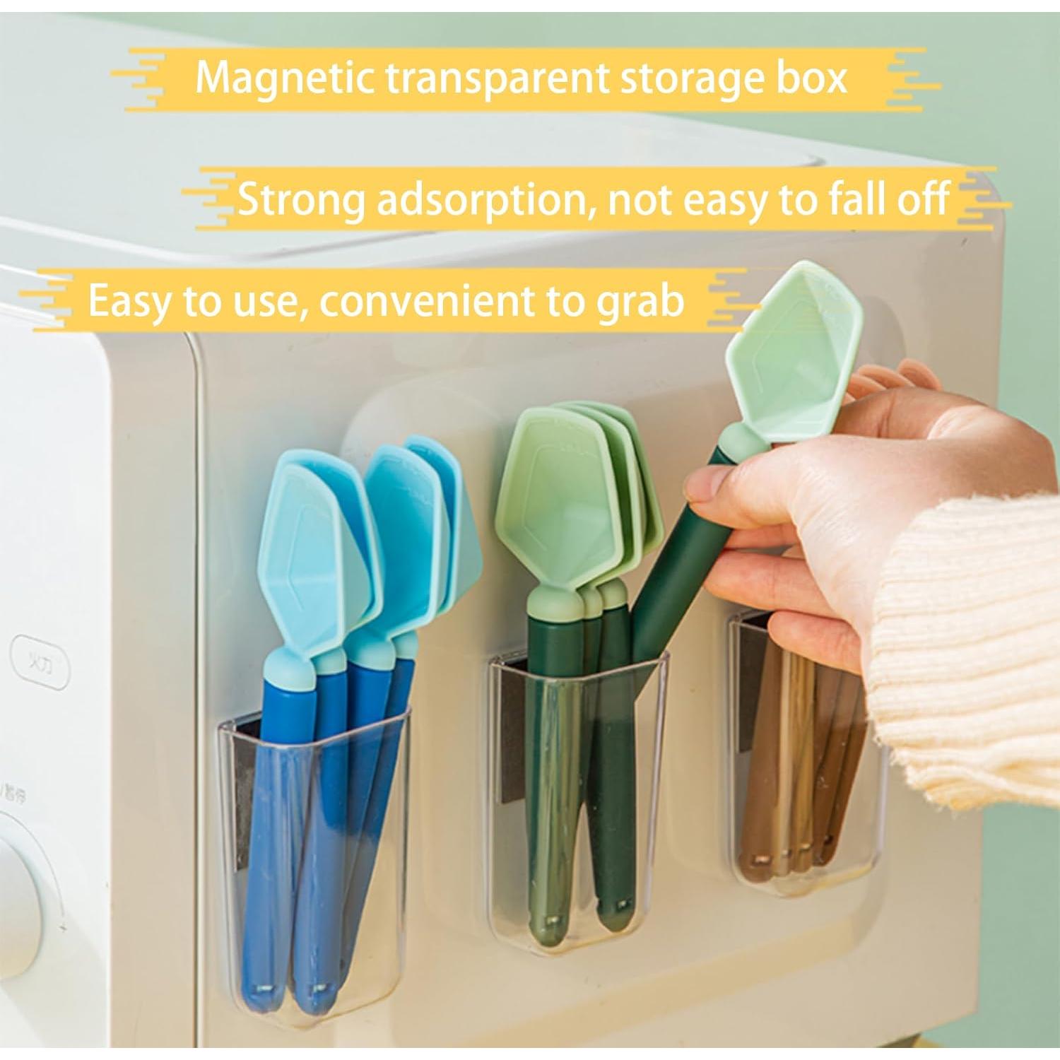 Juego de 2 Clips de Sellado y Cucharas Medidoras Magnéticas Verde