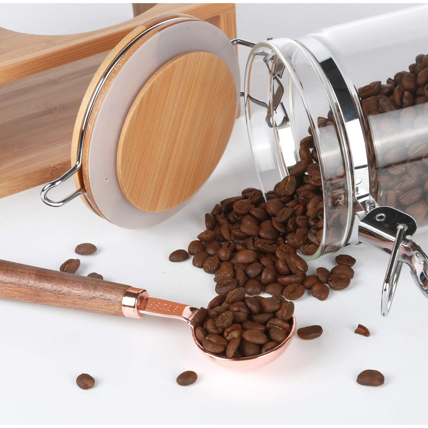 Tarros de Almacenamiento de Vidrio KKC 1200ml con Tapa de Bambú