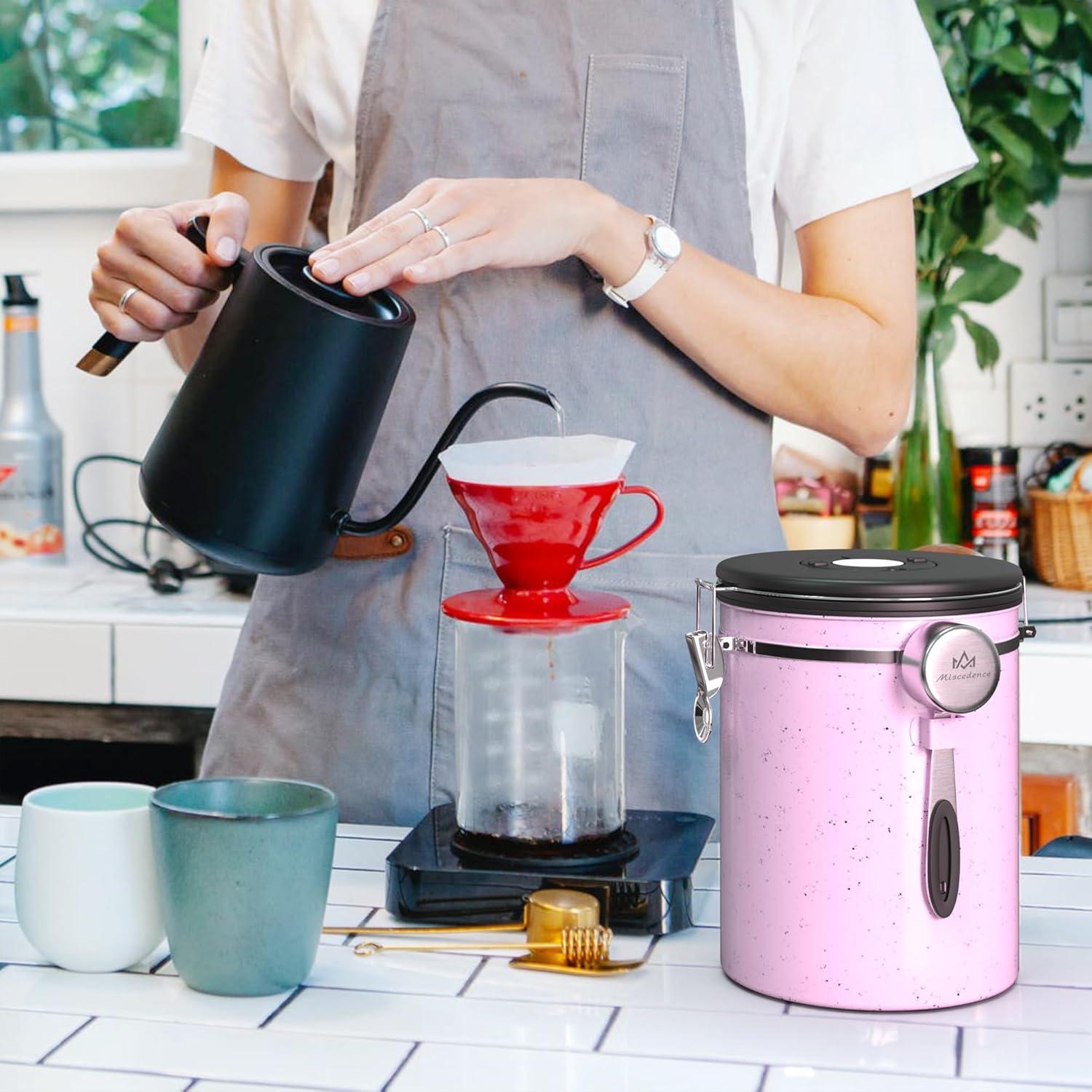 Tarro de Café Hermético Miscedence 35oz Acero Inoxidable Rosa