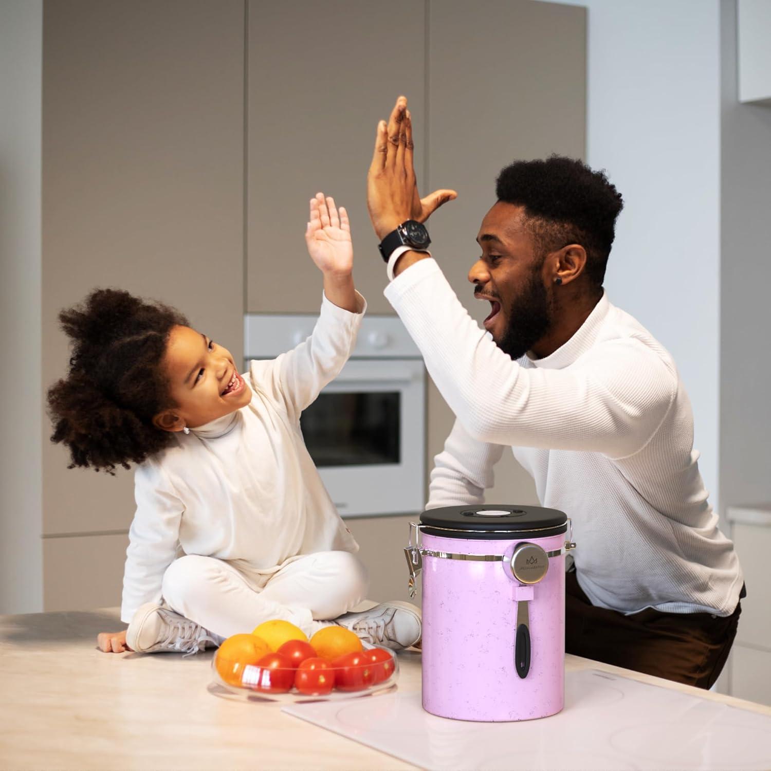 Tarro de Café Hermético Miscedence 35oz Acero Inoxidable Rosa