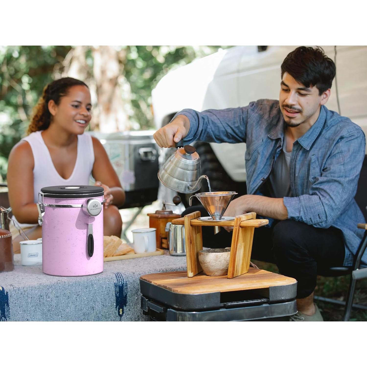 Tarro de Café Hermético Miscedence 35oz Acero Inoxidable Rosa