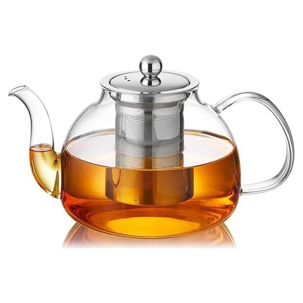 Tetera de Vidrio Borosilicato DOPUDO 1200ml con Infusor