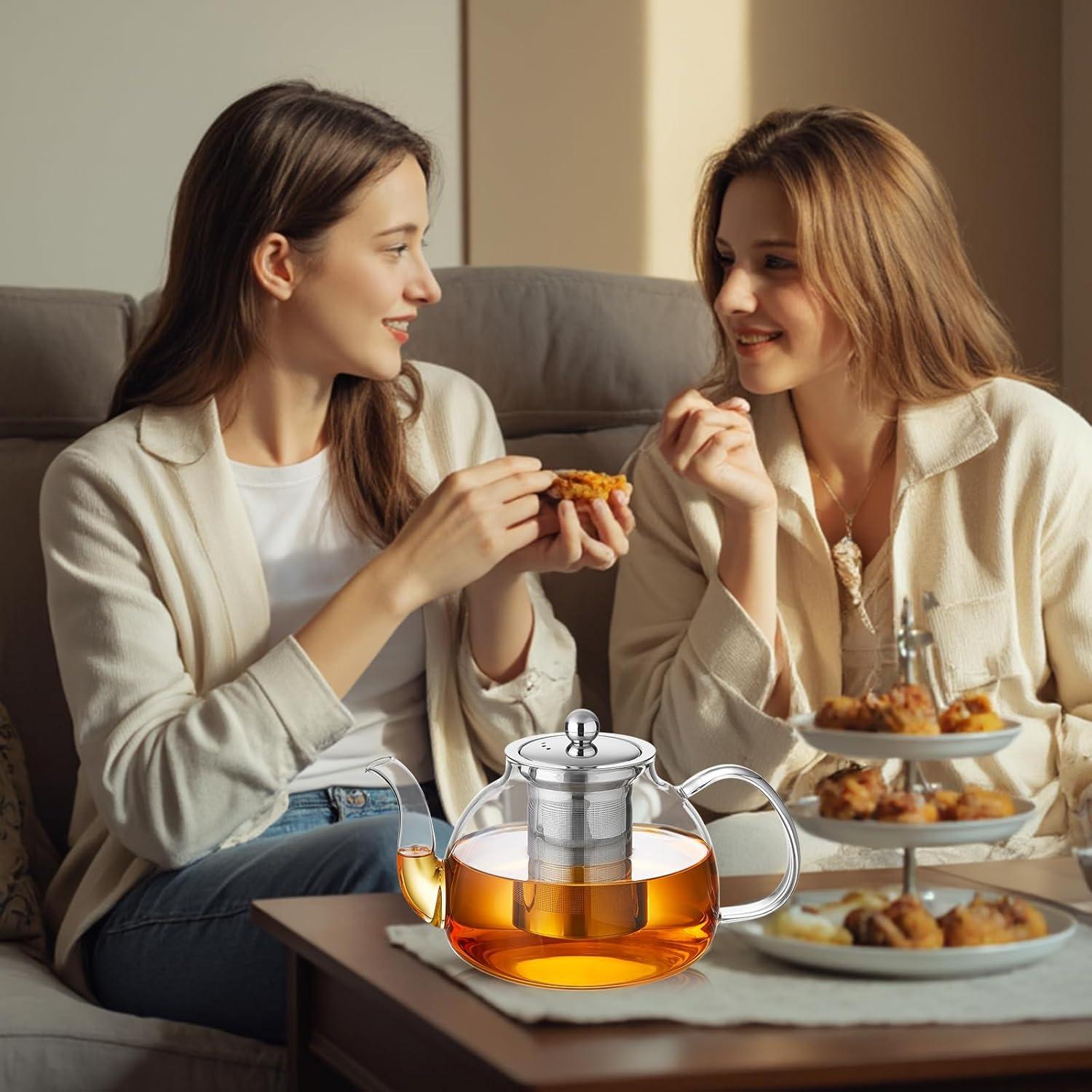 Tetera de Vidrio Borosilicato DOPUDO 1200ml con Infusor